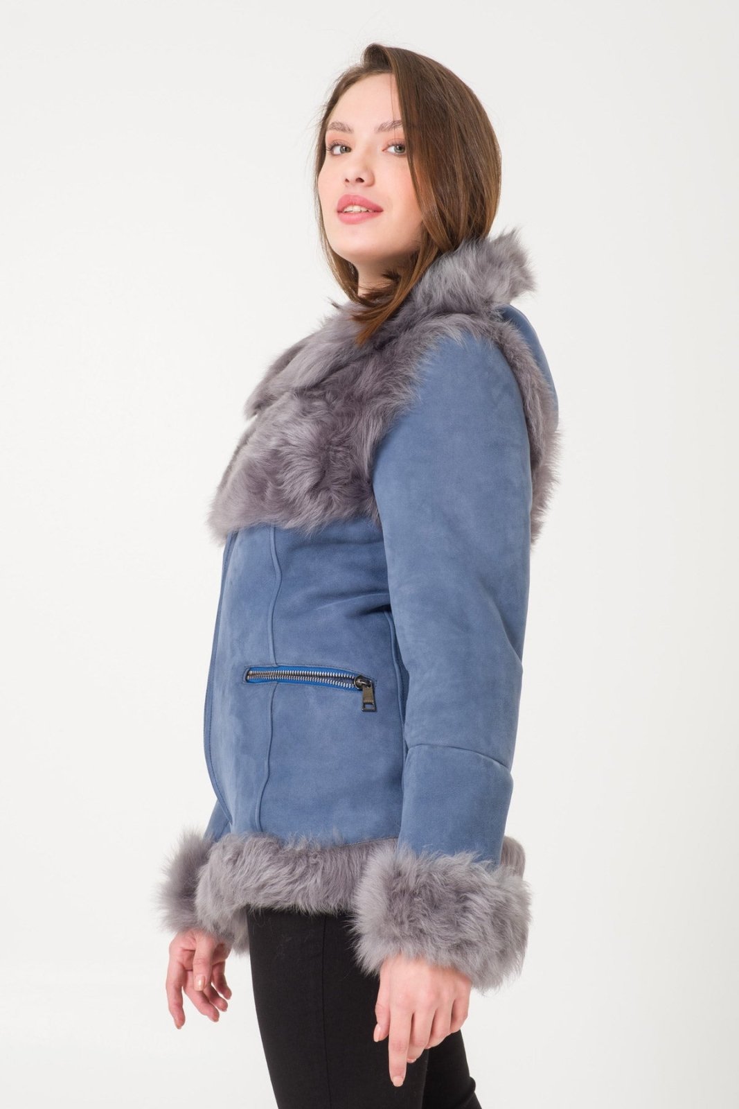 Blue Fur Coat - ADAMO