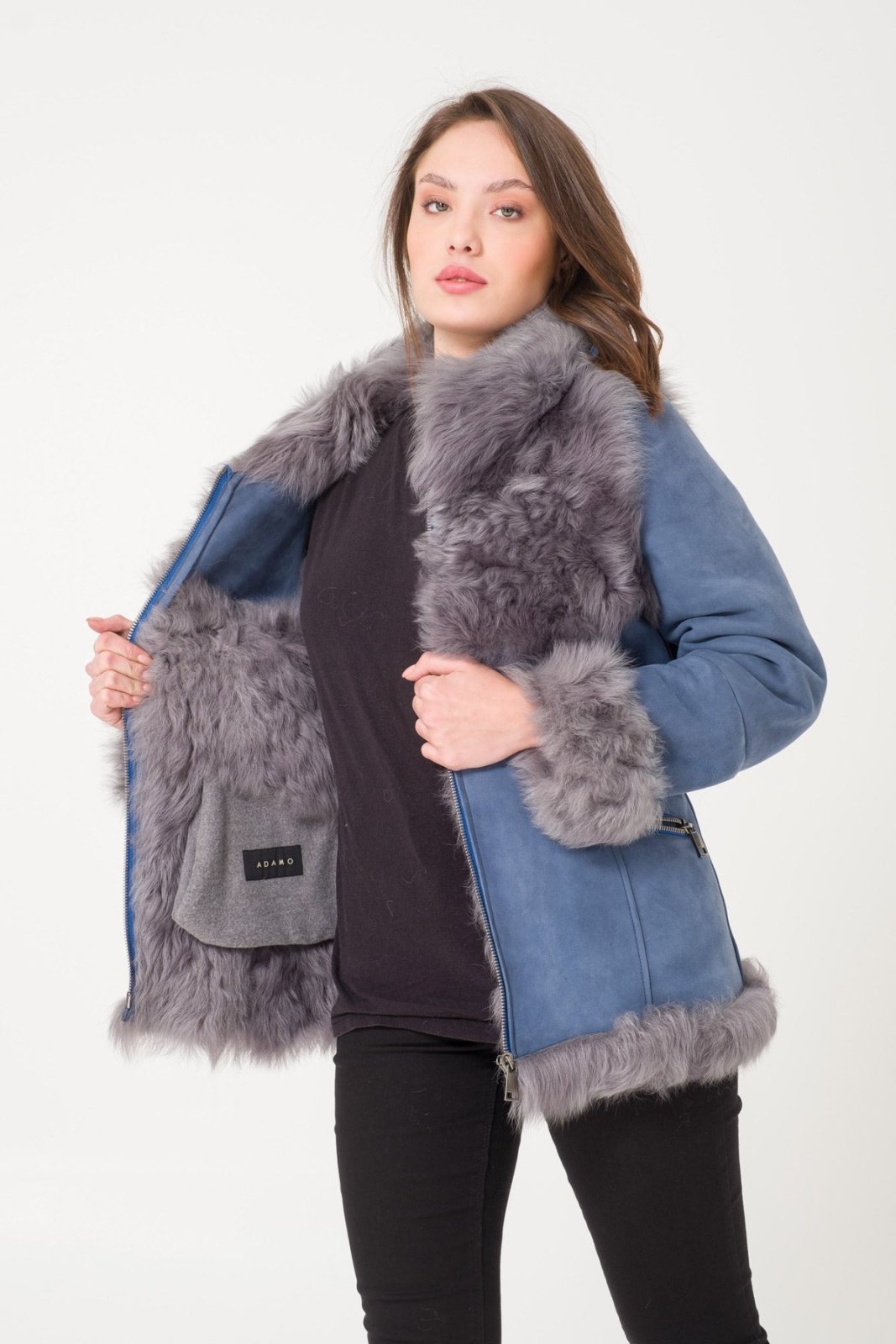 Blue Fur Coat - ADAMO