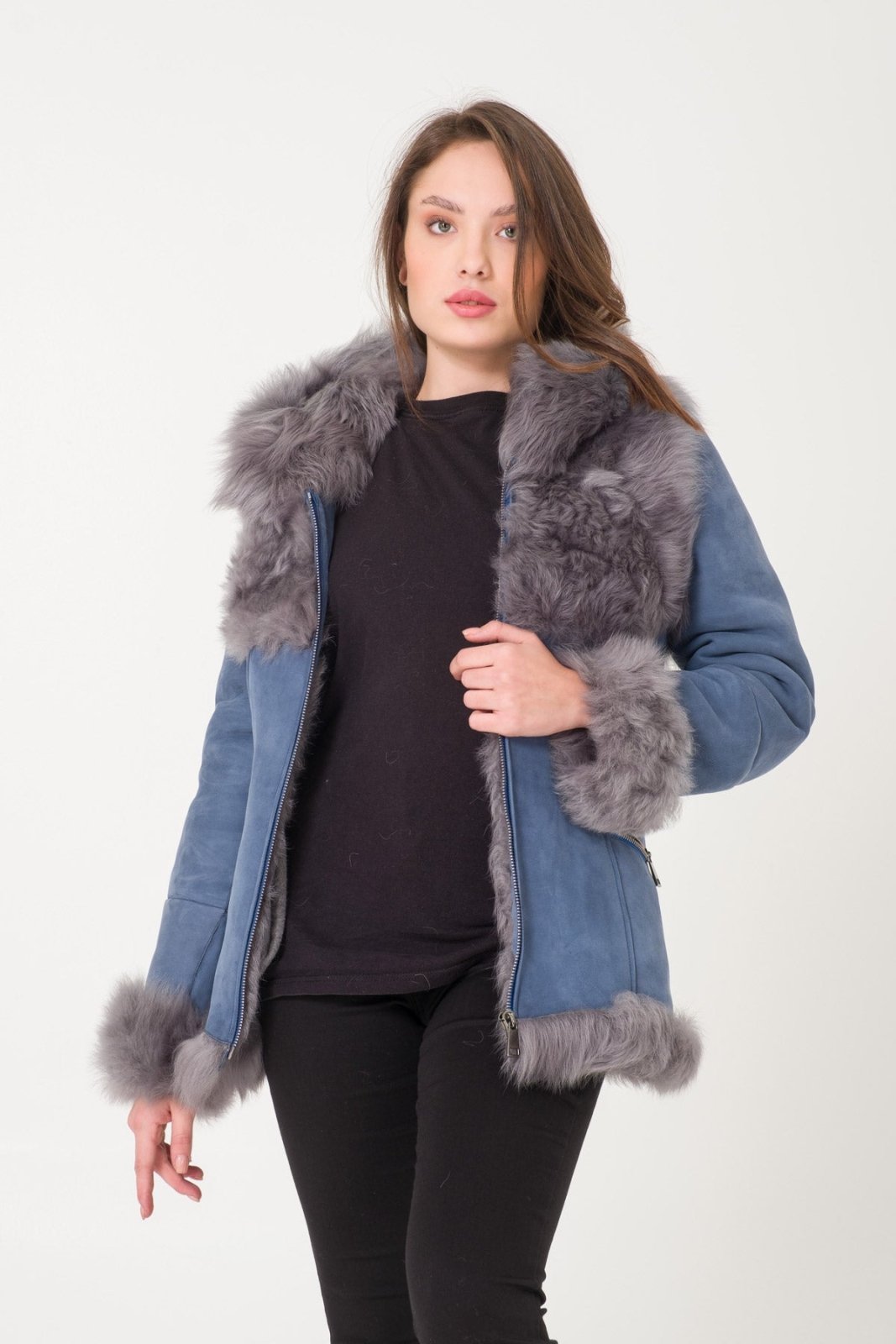 Blue Fur Coat - ADAMO