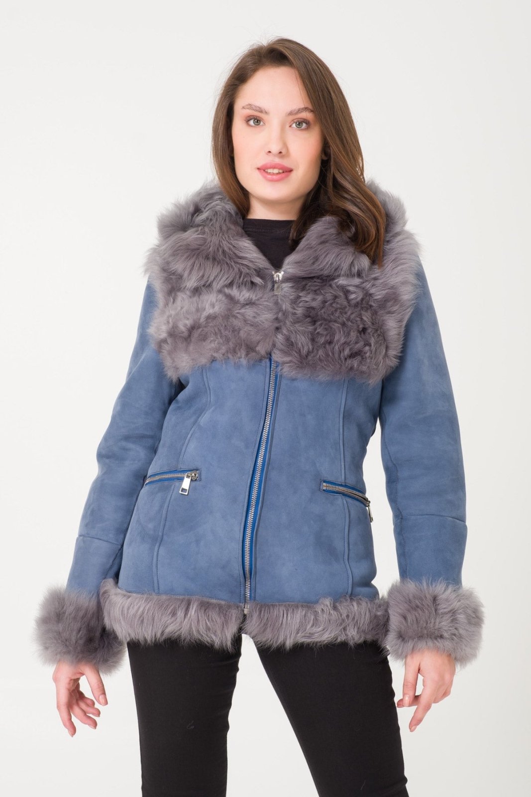 Blue Fur Coat - ADAMO