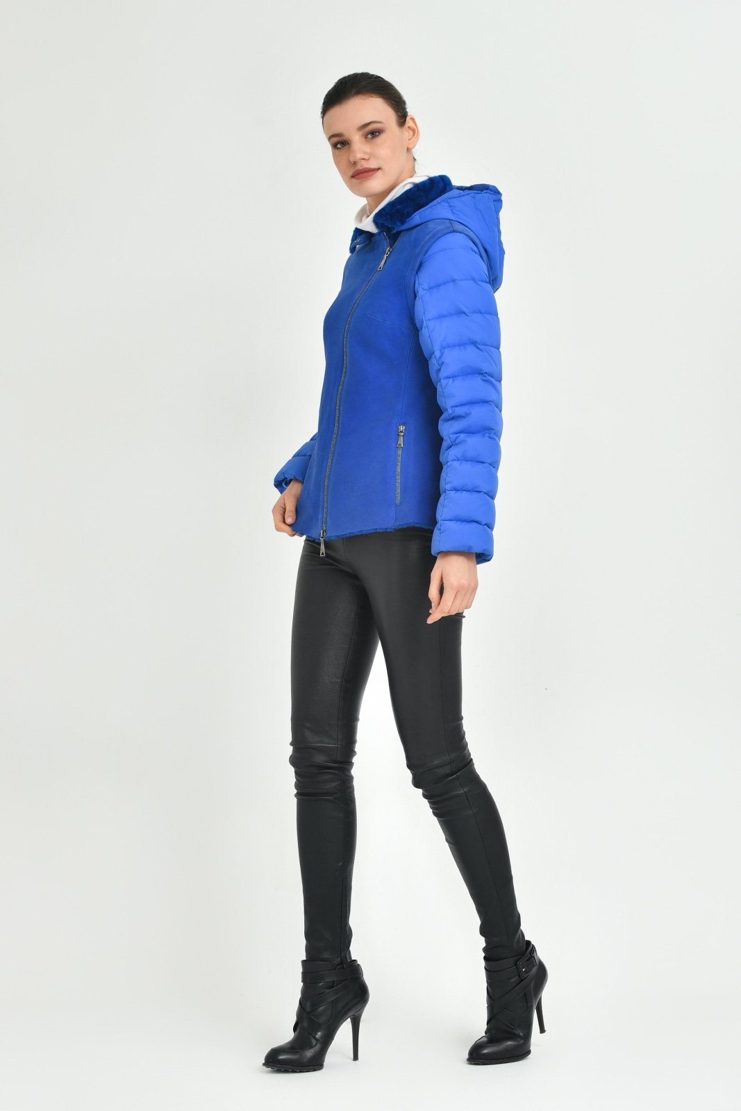 Blue Leather Jacket - ADAMO