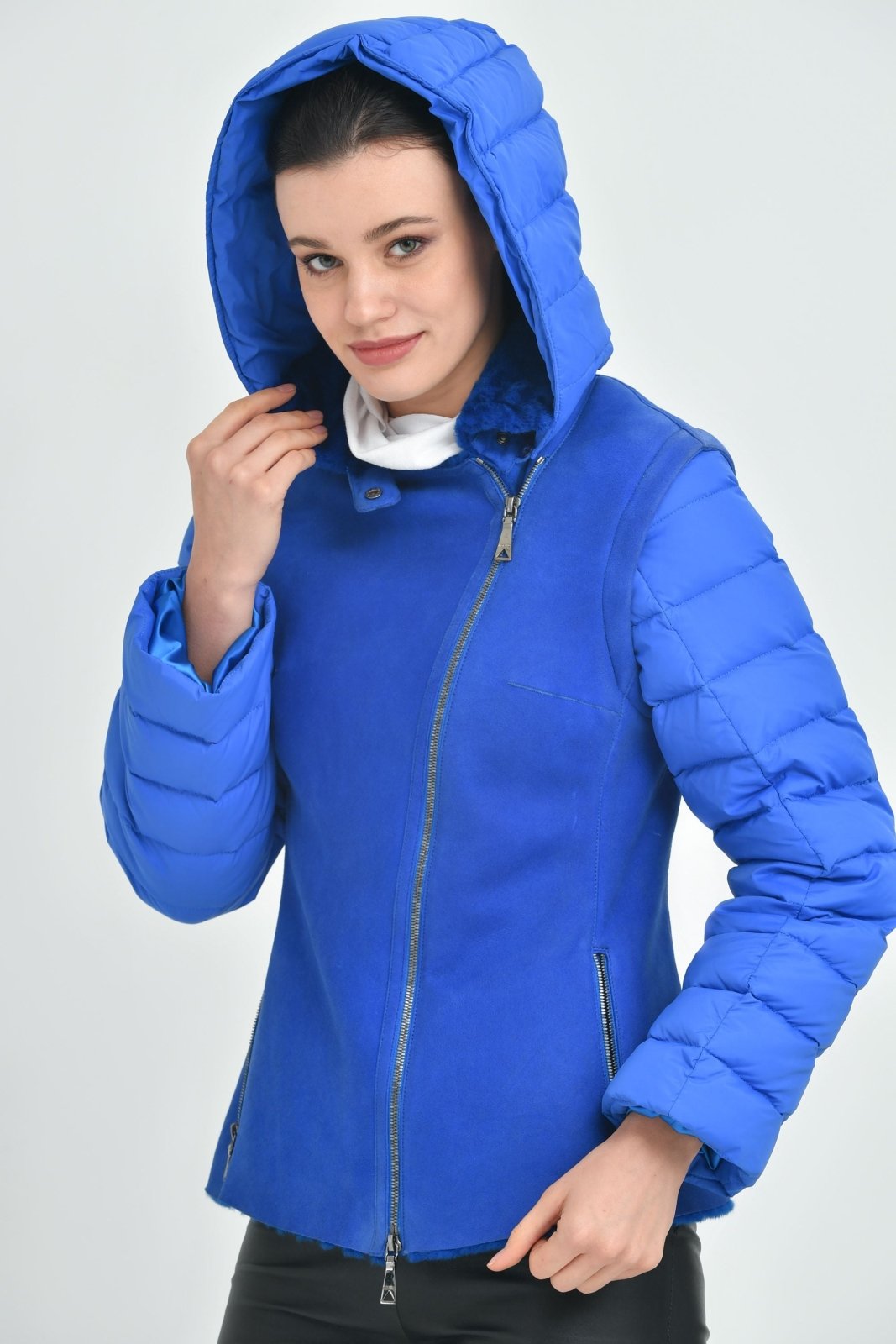 Blue Leather Jacket - ADAMO