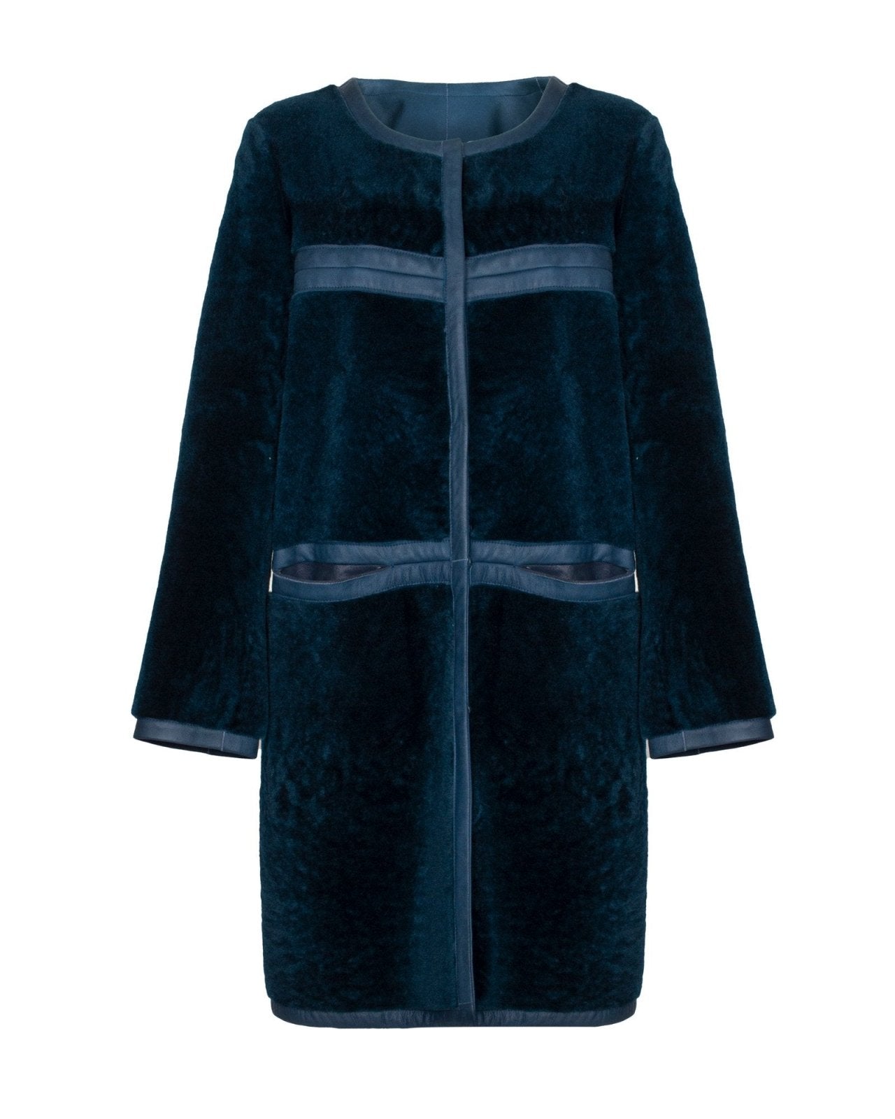 Blue Long Fur Coat - ADAMO