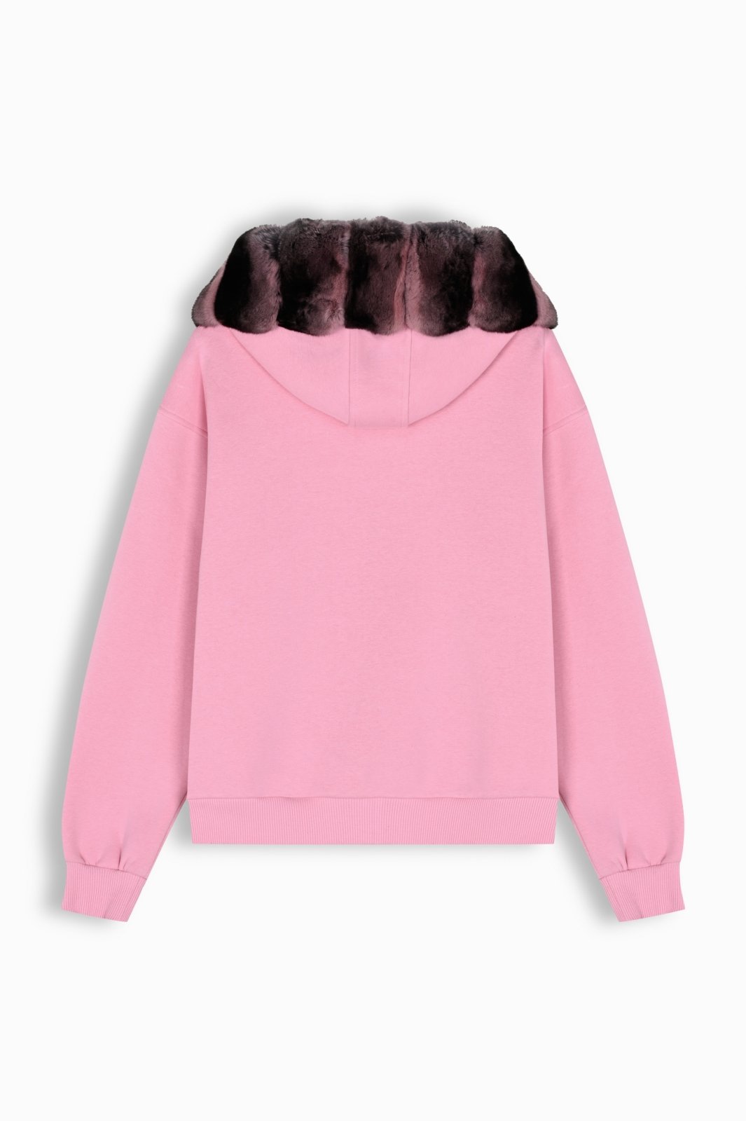 Blush Pink Chinchilla Fur Hoodie - ADAMO