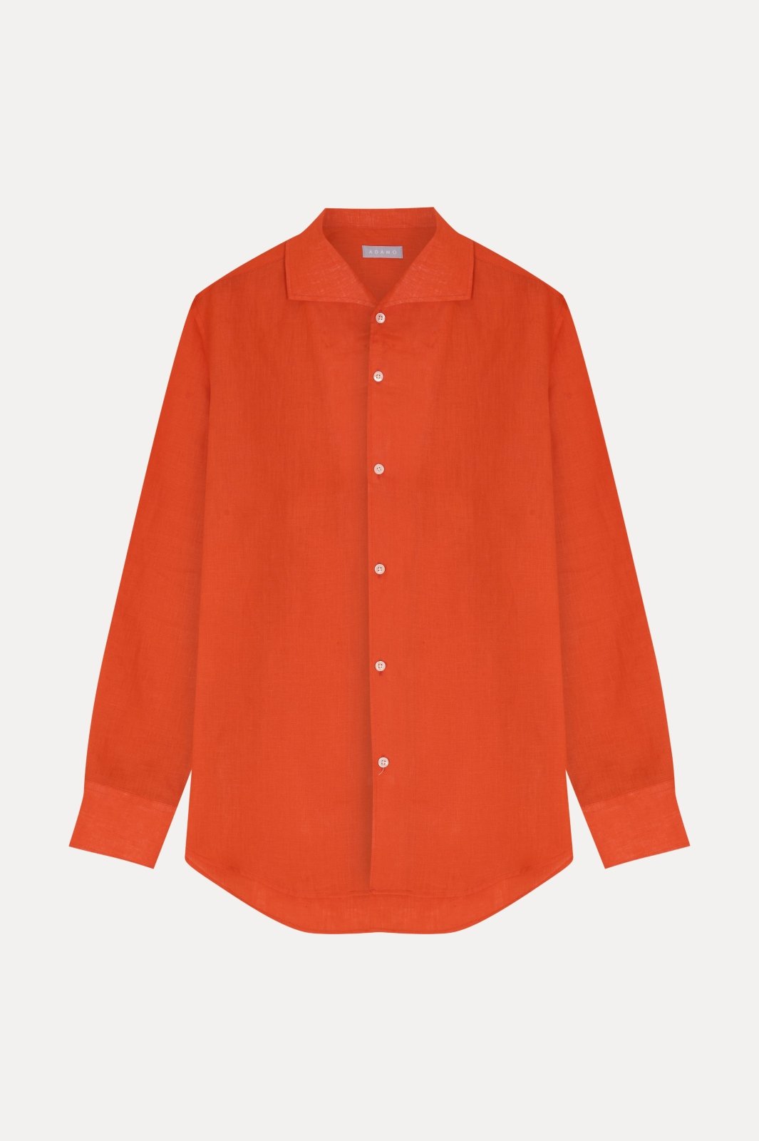Bold Sunset Orange Linen Shirt - ADAMO