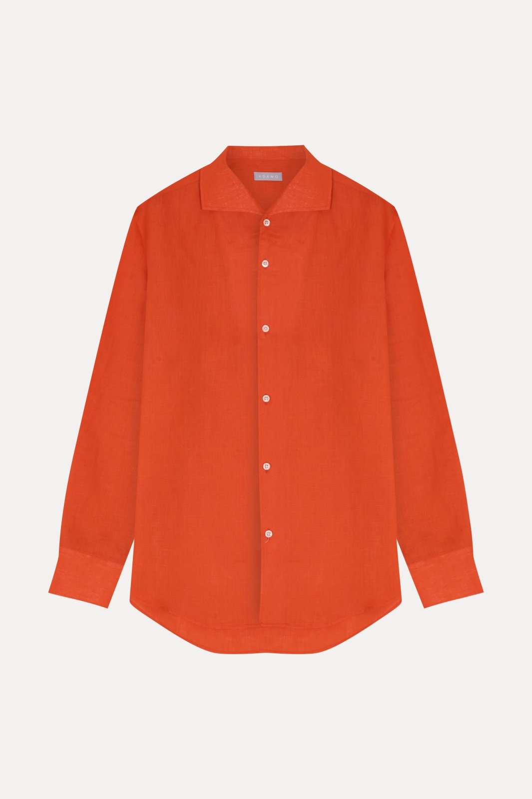Bold Sunset Orange Linen Shirt - ADAMO