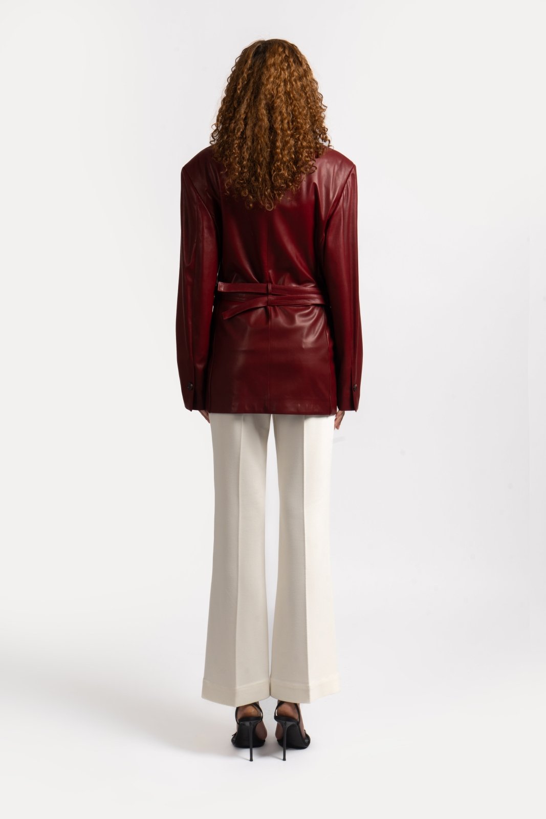 Bordeaux Leather Blazer - ADAMO