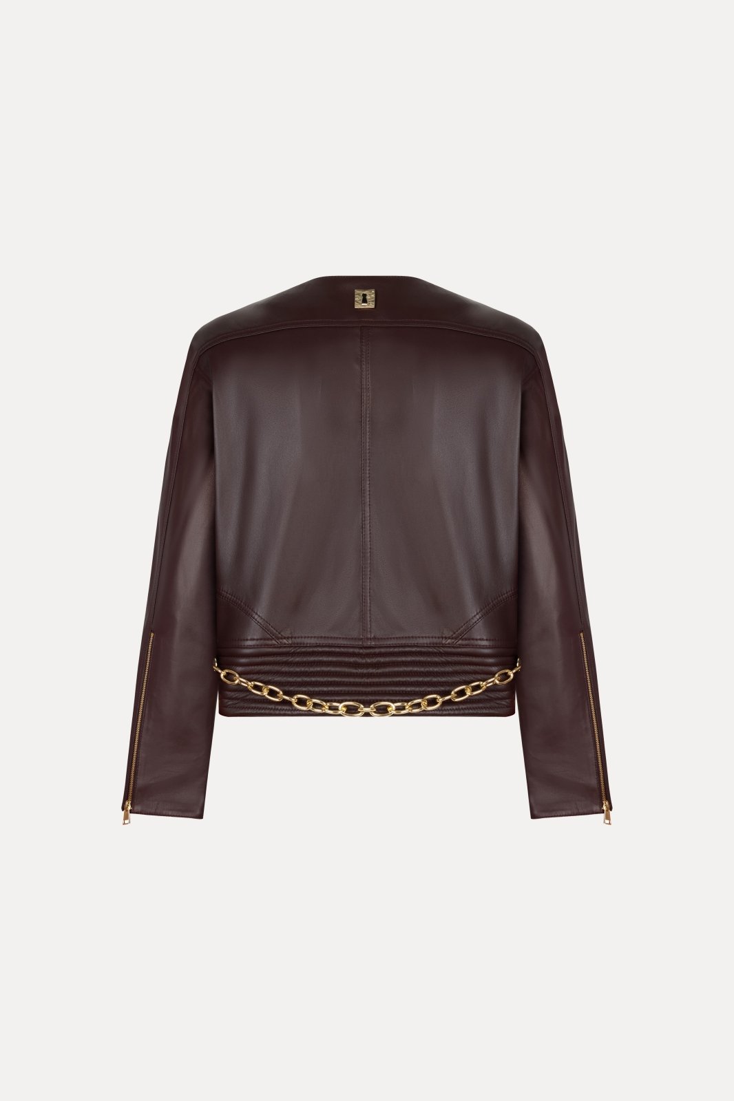 Bordeaux Sculpted Leather Jacket - ADAMO