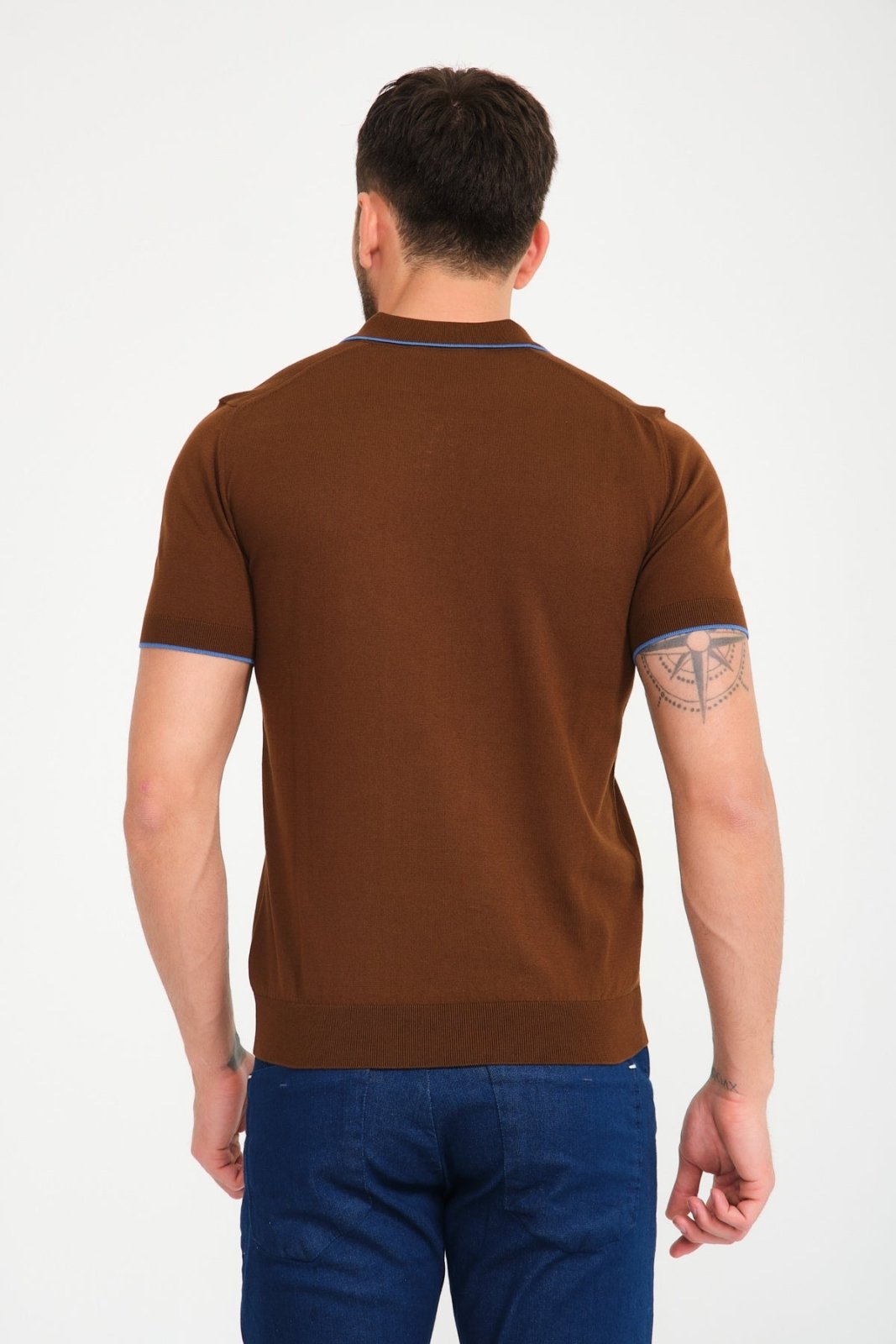 Brown Cotton Polo Shirt - ADAMO