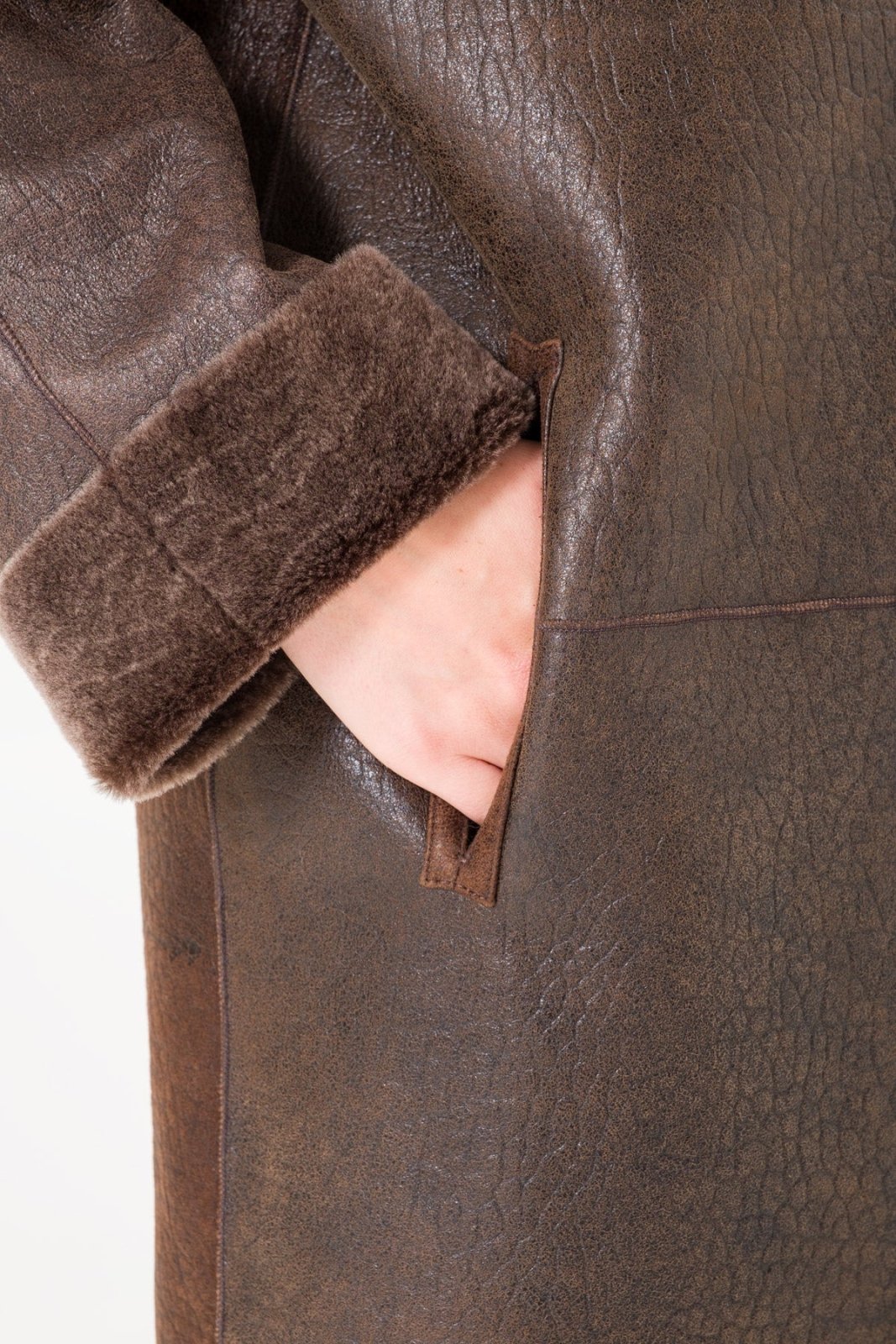 Brown Leather Coat - ADAMO