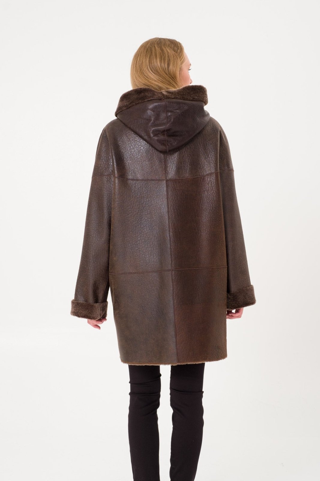 Brown Leather Coat - ADAMO