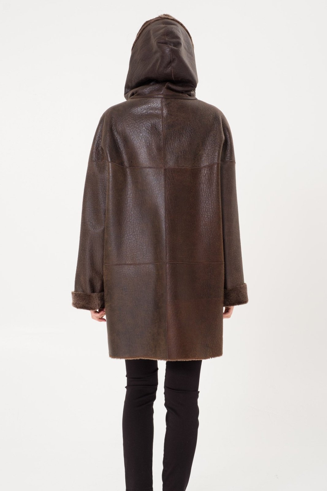 Brown Leather Coat - ADAMO