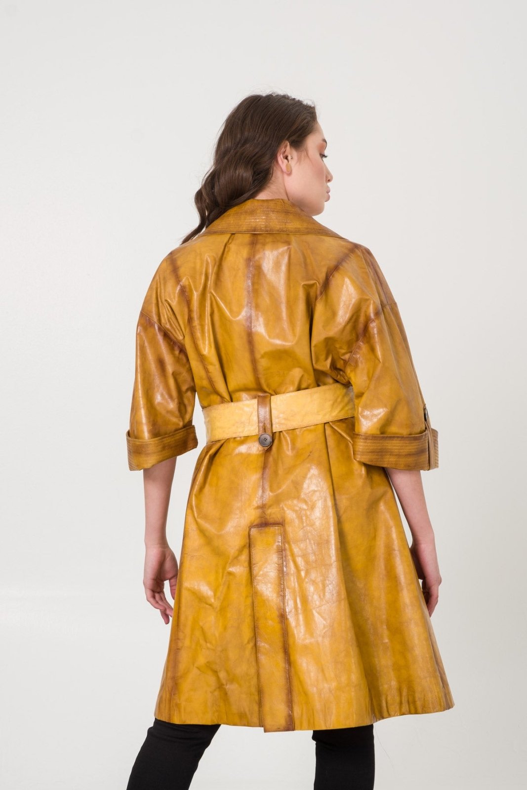 Brown Leather Coat - ADAMO