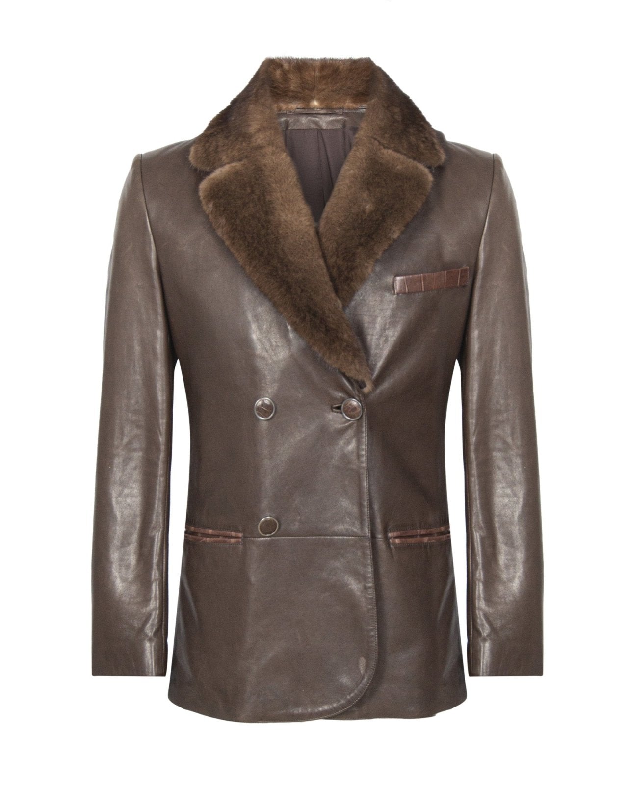 Brown Leather Jacket - ADAMO