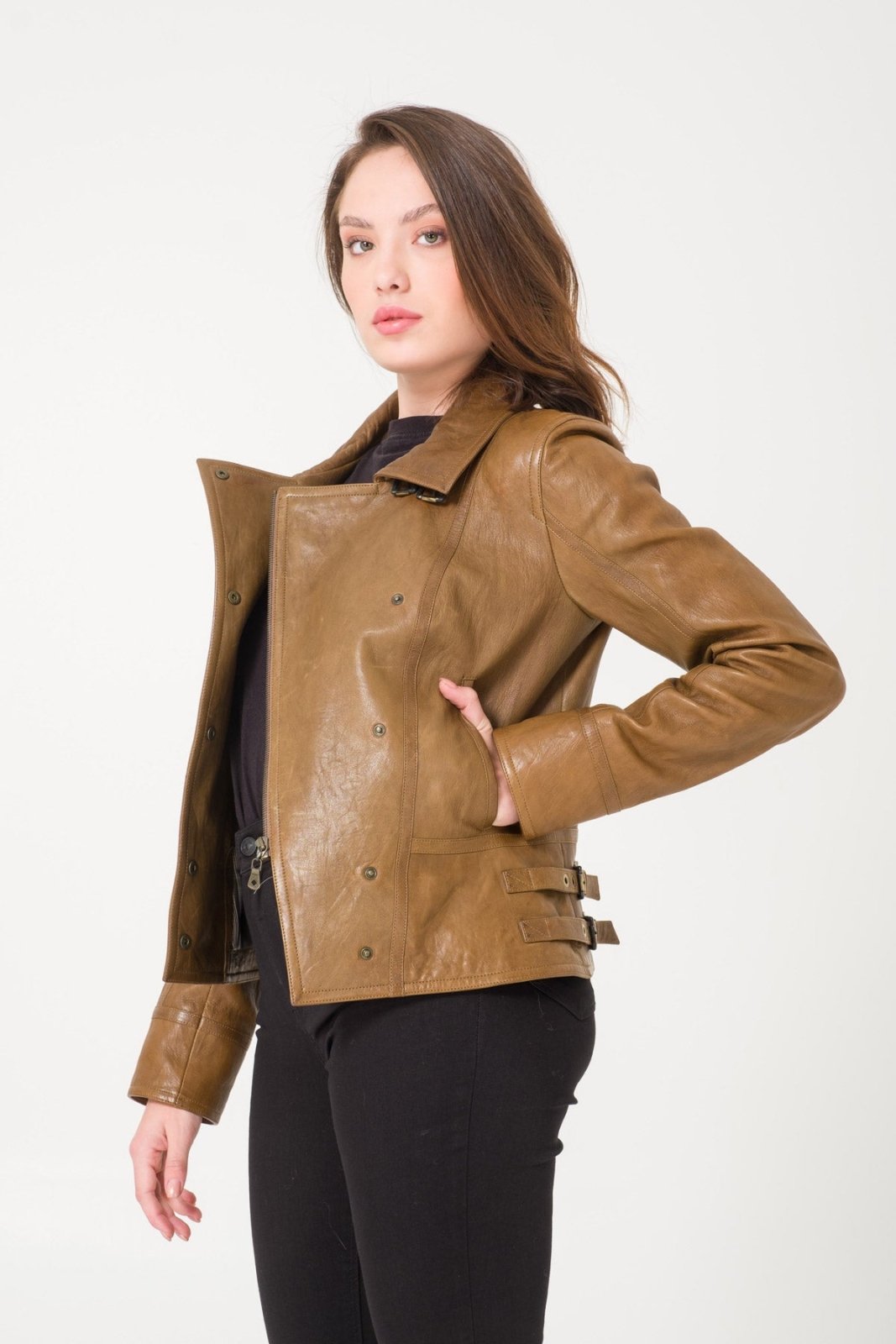 Brown Leather Jacket - ADAMO