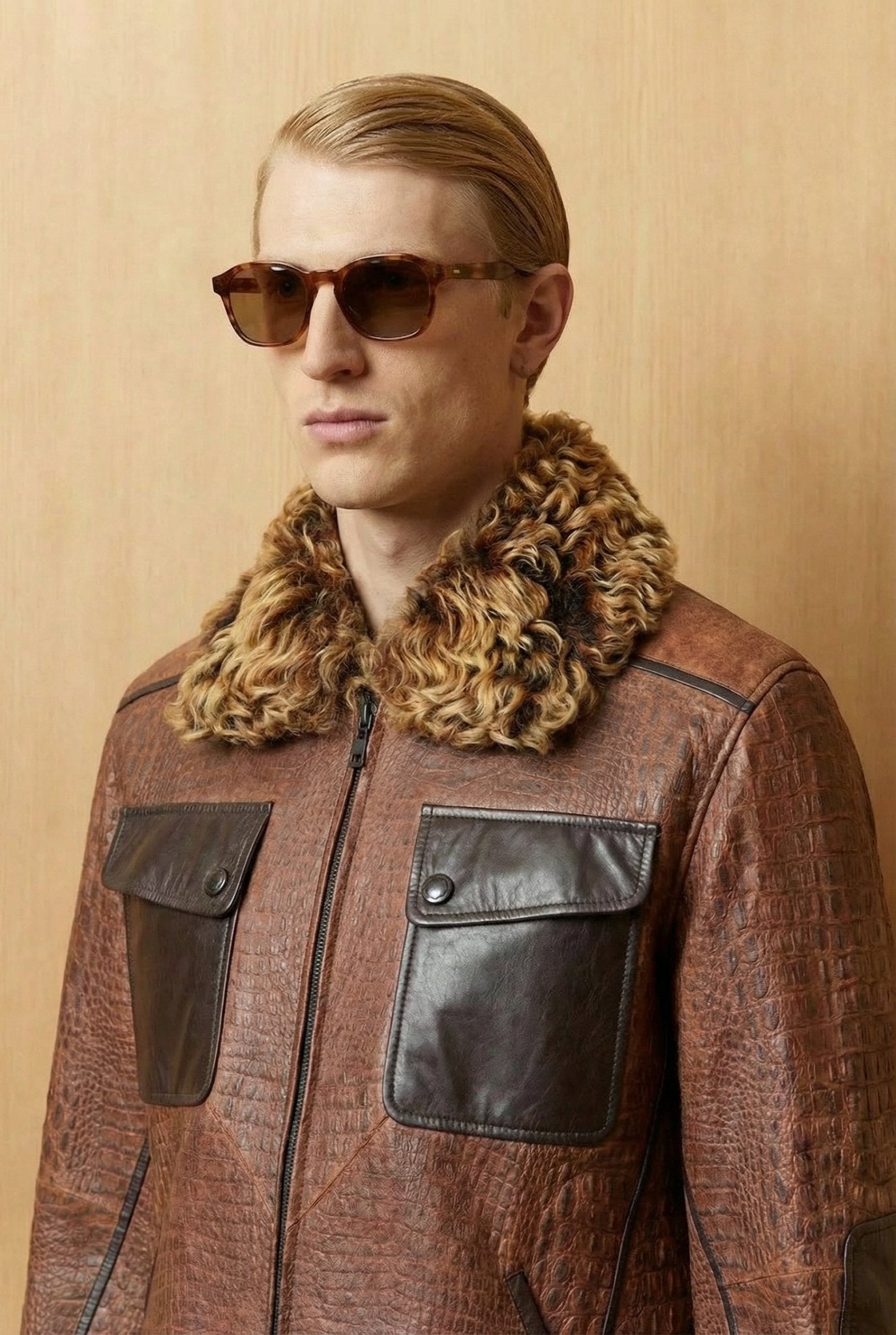 Brown Leather Jacket - ADAMO