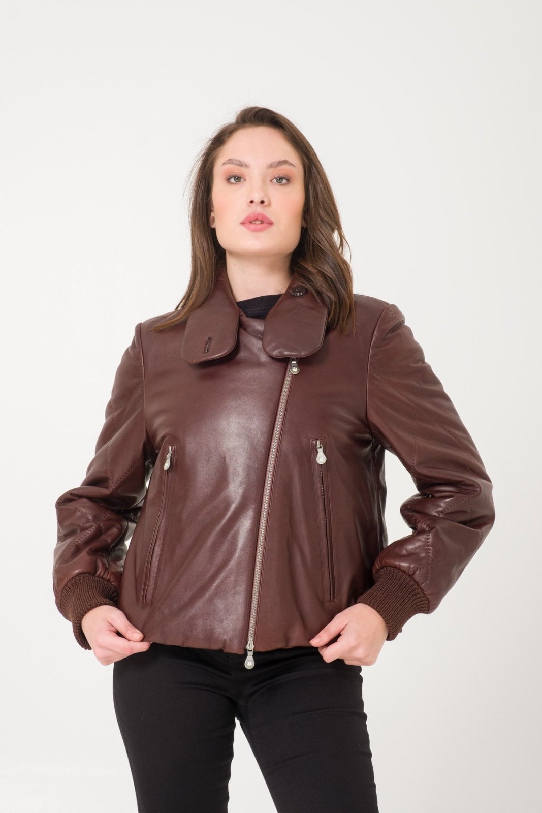 Brown Leather Jacket - ADAMO