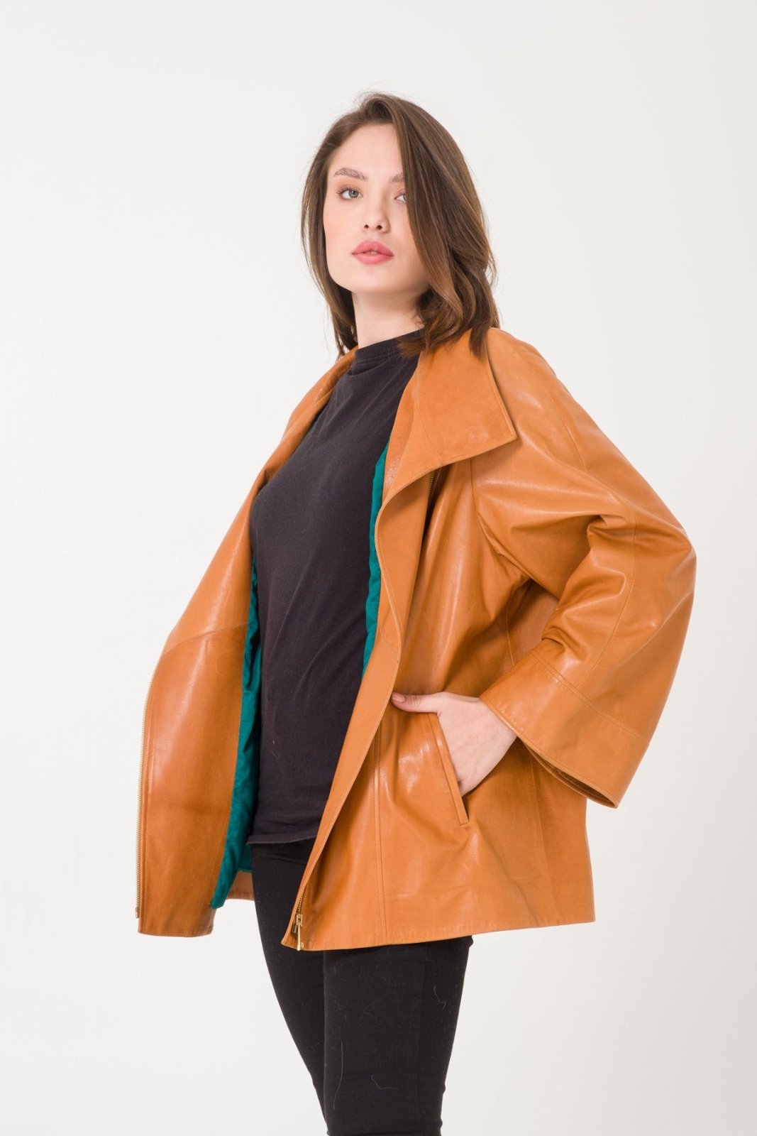 Brown Leather Jacket - ADAMO