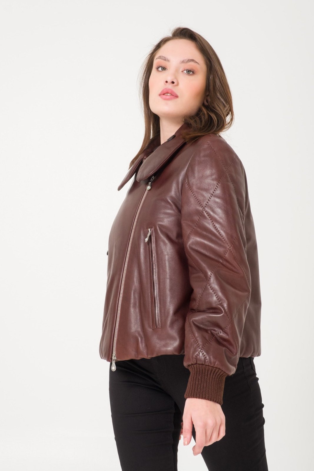 Brown Leather Jacket - ADAMO