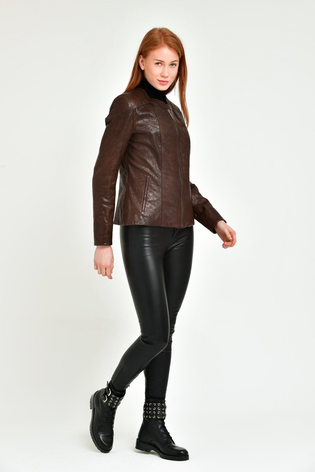 Brown Leather Jacket - ADAMO