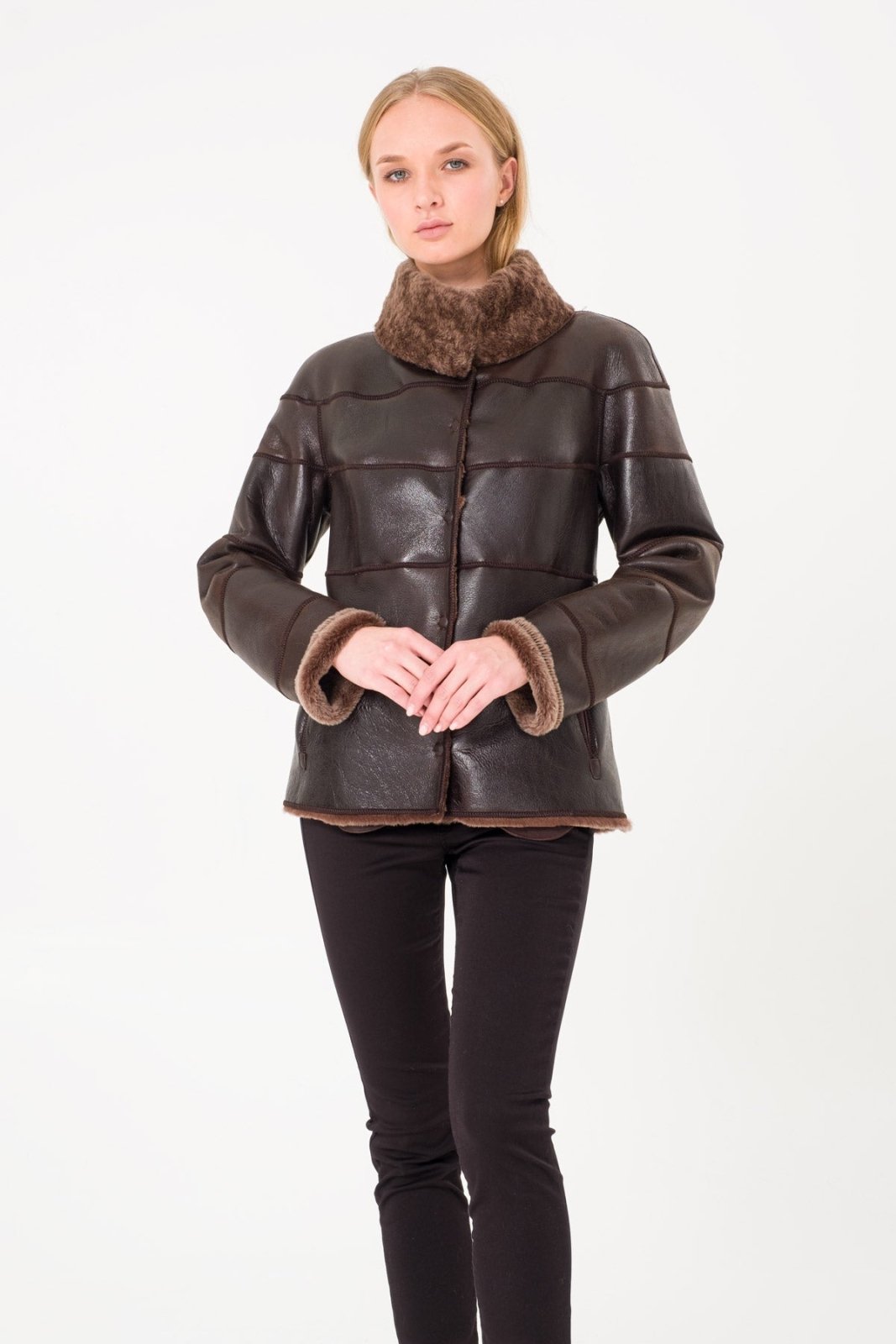 Brown Leather Jacket - ADAMO