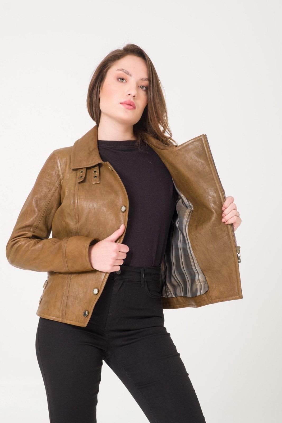 Brown Leather Jacket - ADAMO