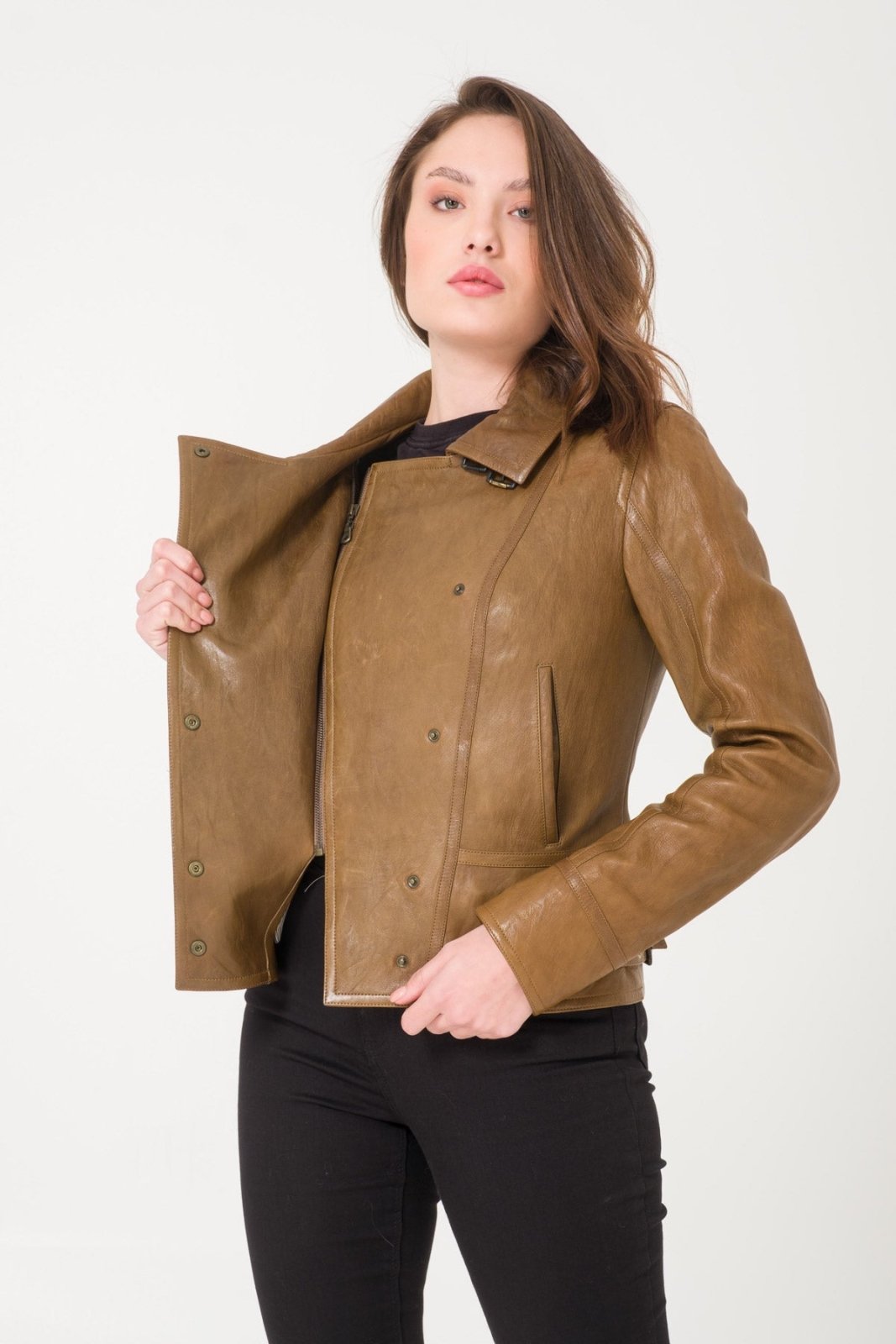 Brown Leather Jacket - ADAMO