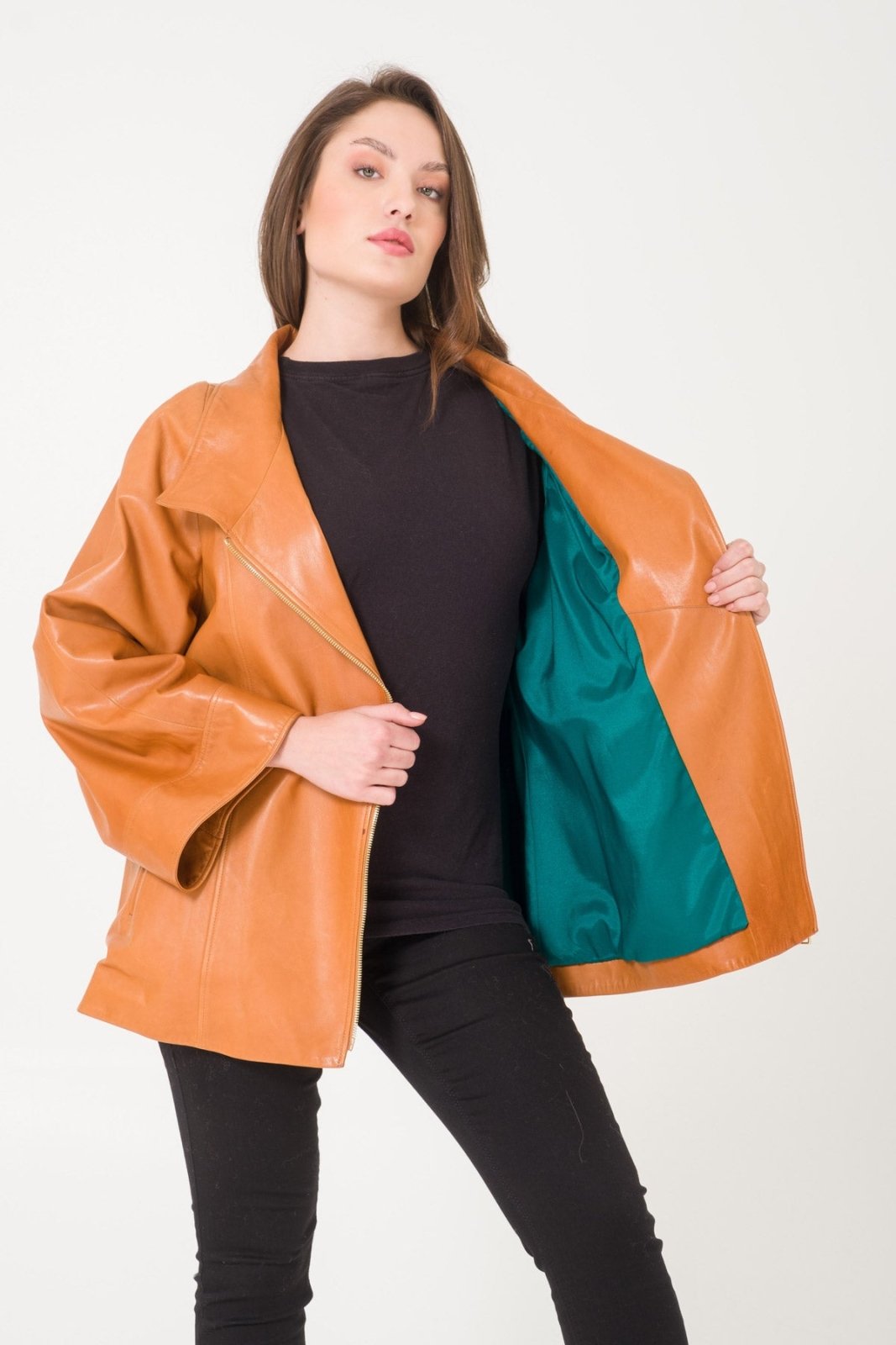 Brown Leather Jacket - ADAMO