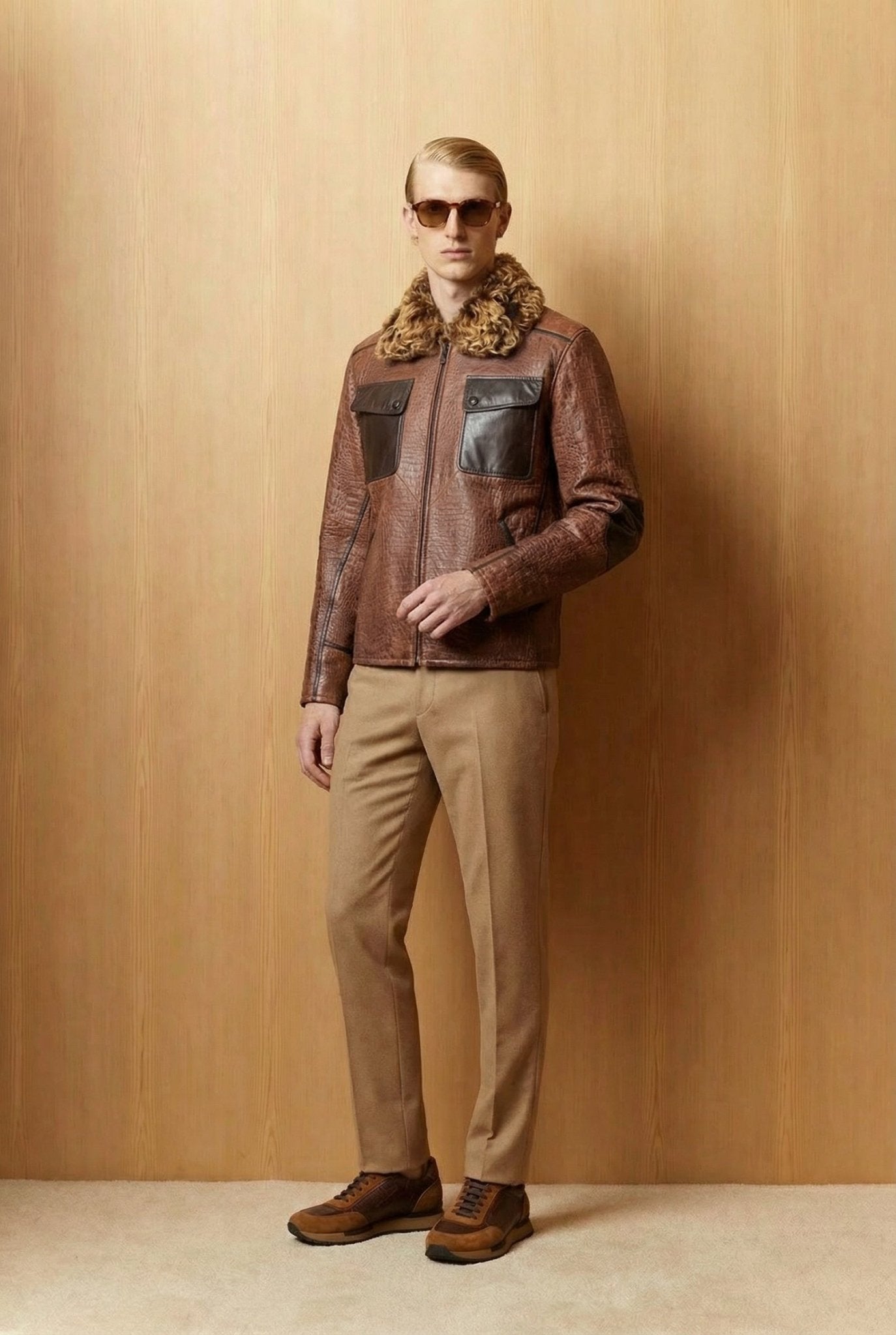 Brown Leather Jacket - ADAMO