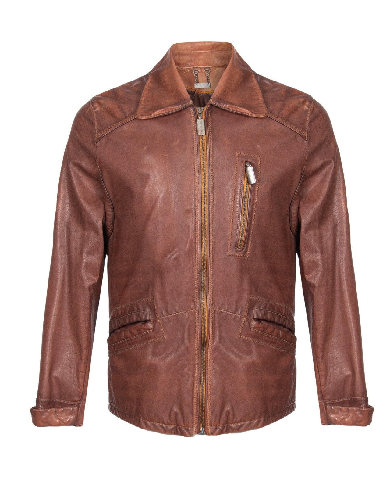 Brown Leather Jacket - ADAMO