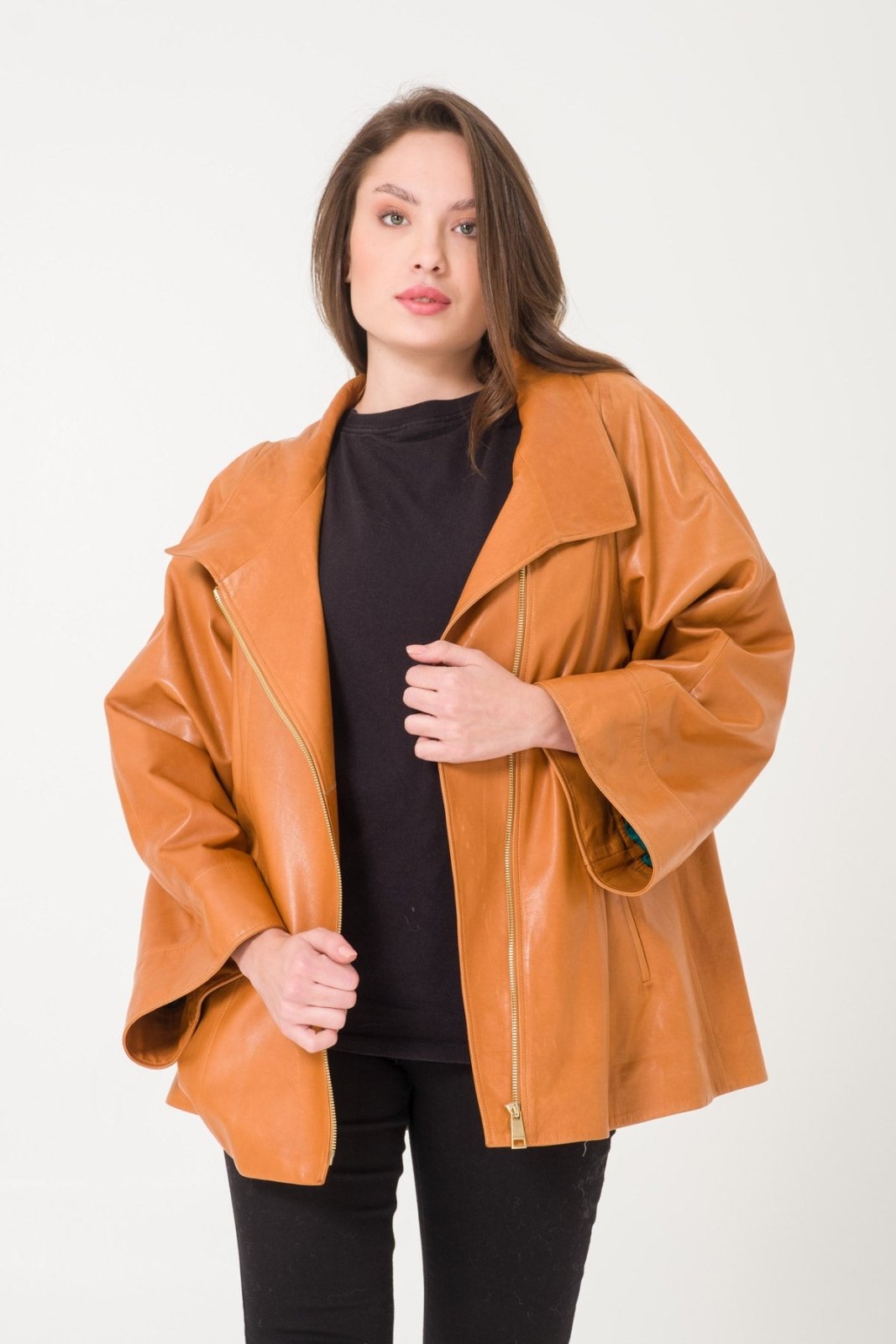 Brown Leather Jacket - ADAMO