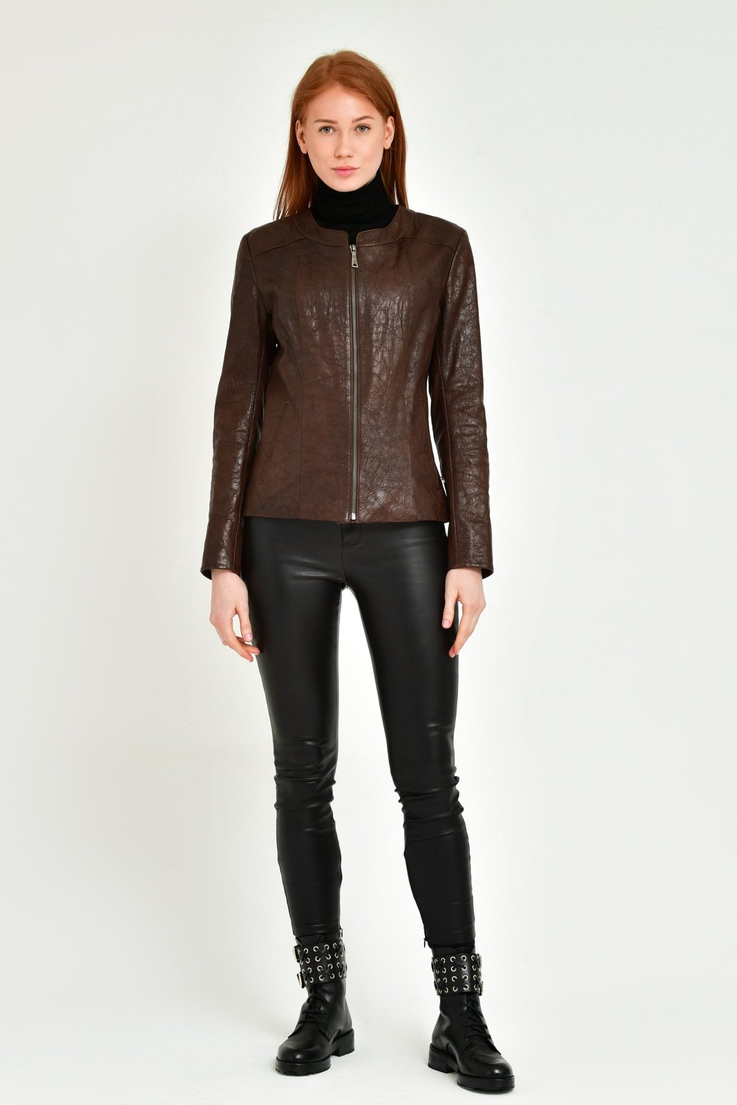 Brown Leather Jacket - ADAMO