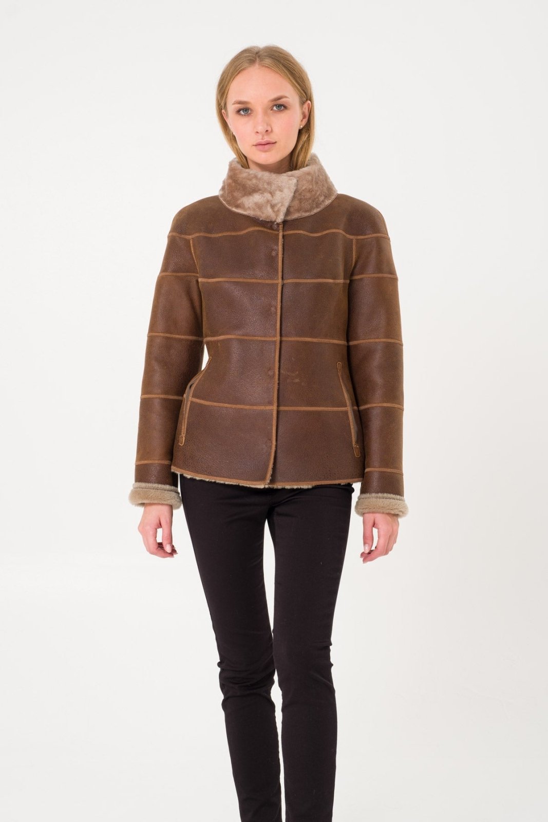 Brown Leather Jacket - ADAMO