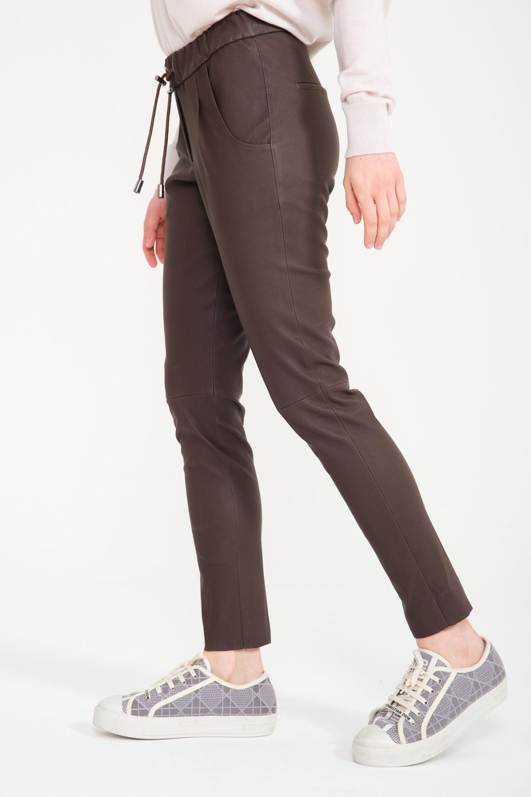 Brown Leather Pants - ADAMO