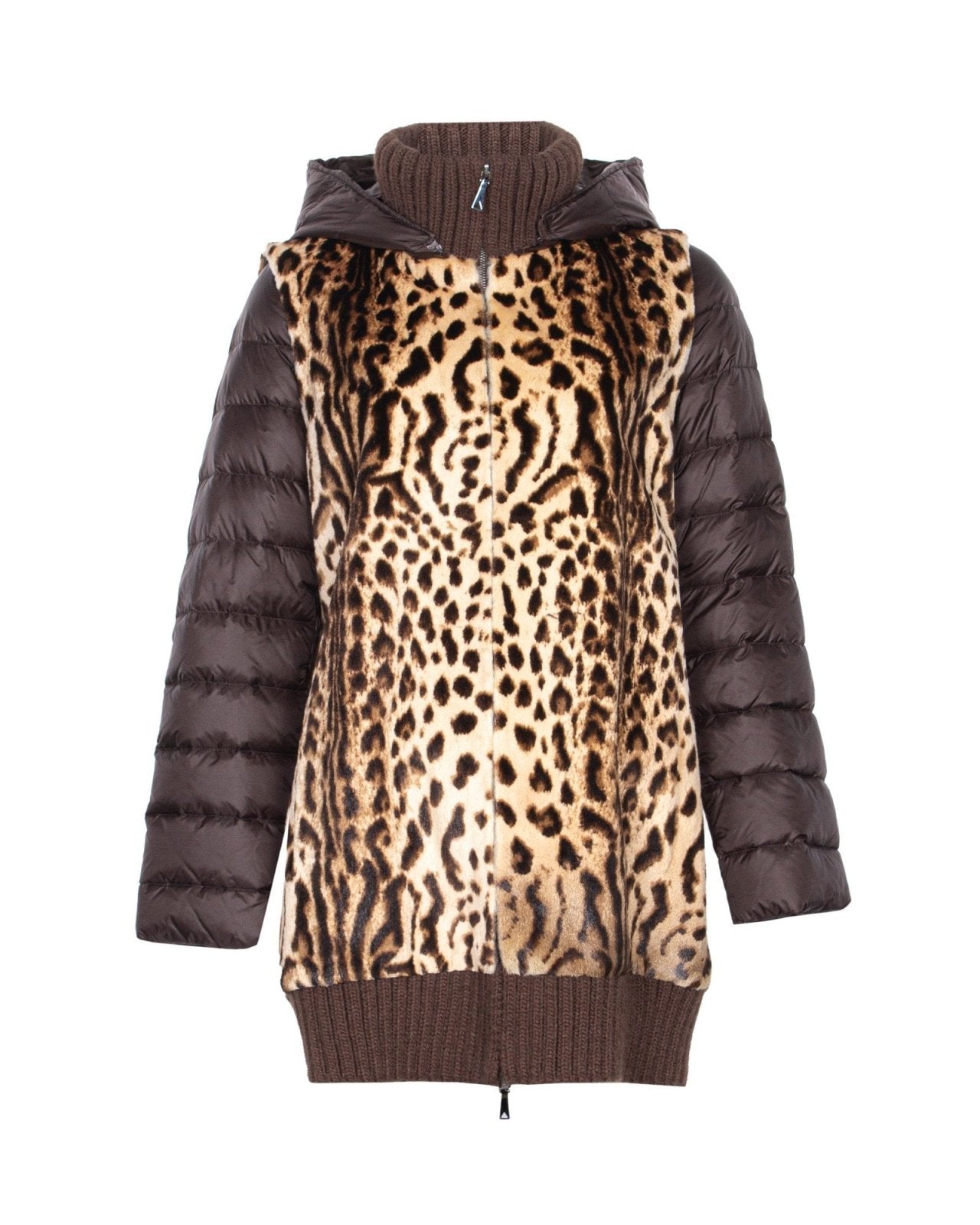 Brown Leopard Pattern Coat - ADAMO