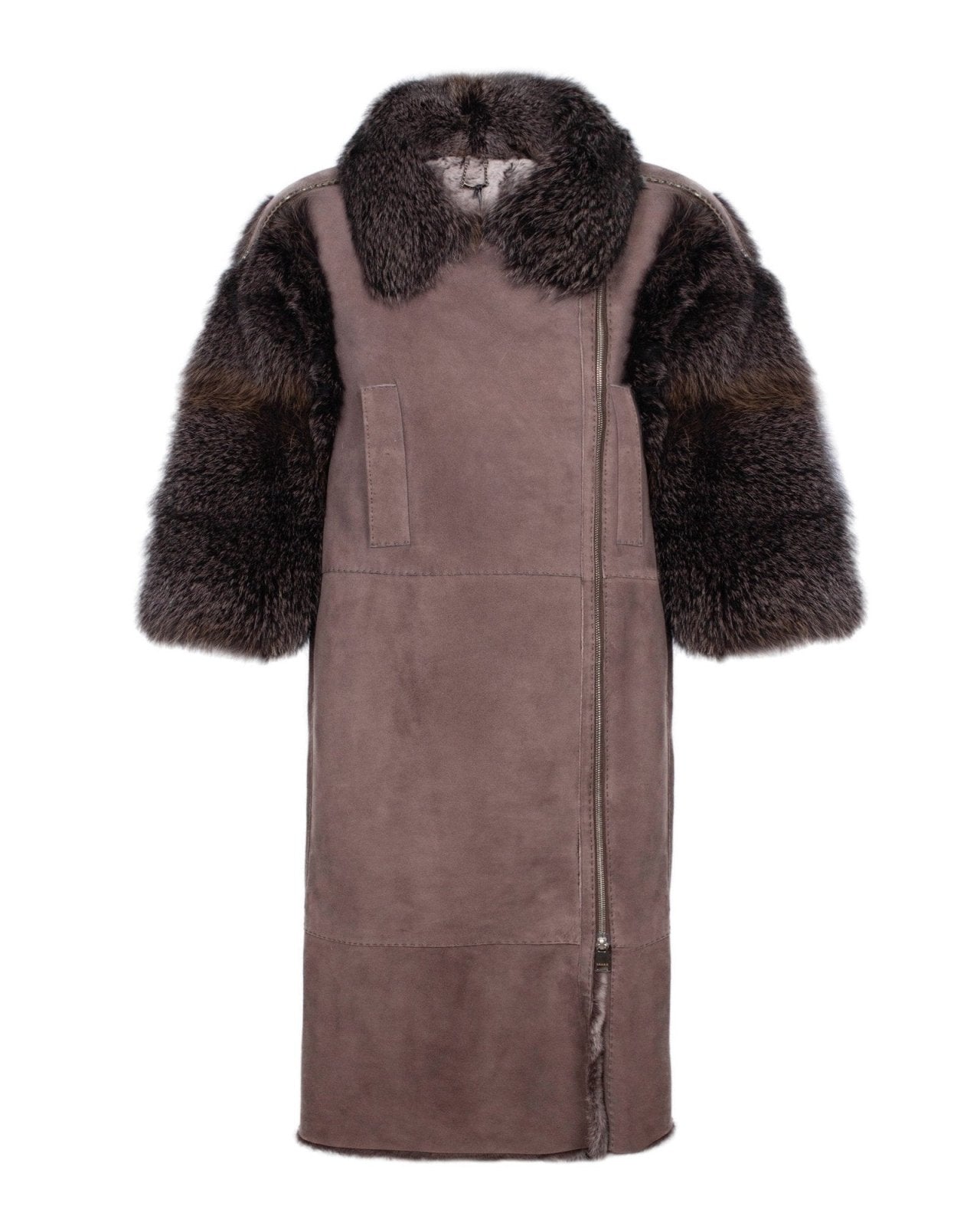 Brown Long Fur Coat - ADAMO