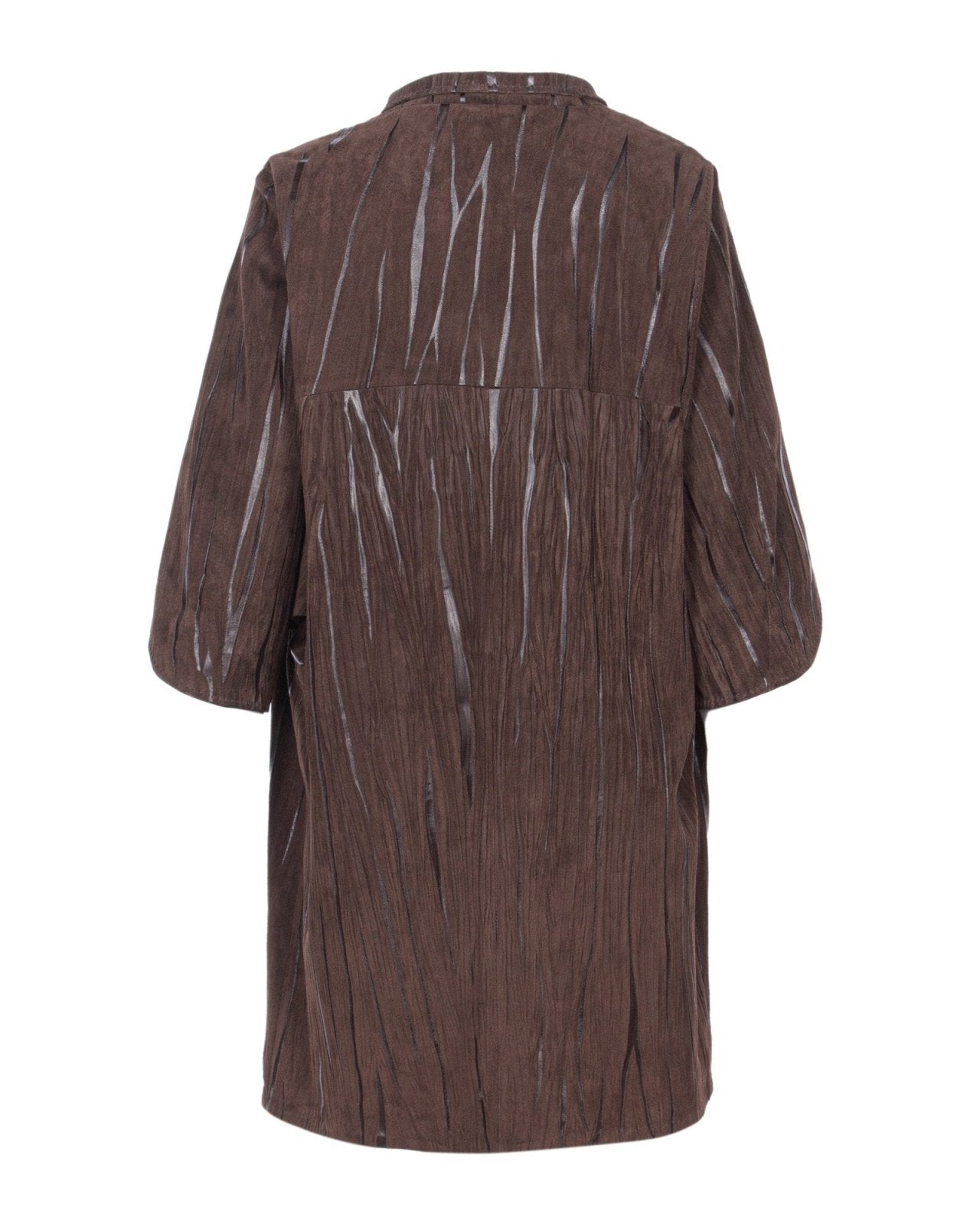 Brown Long Leather Coat - ADAMO