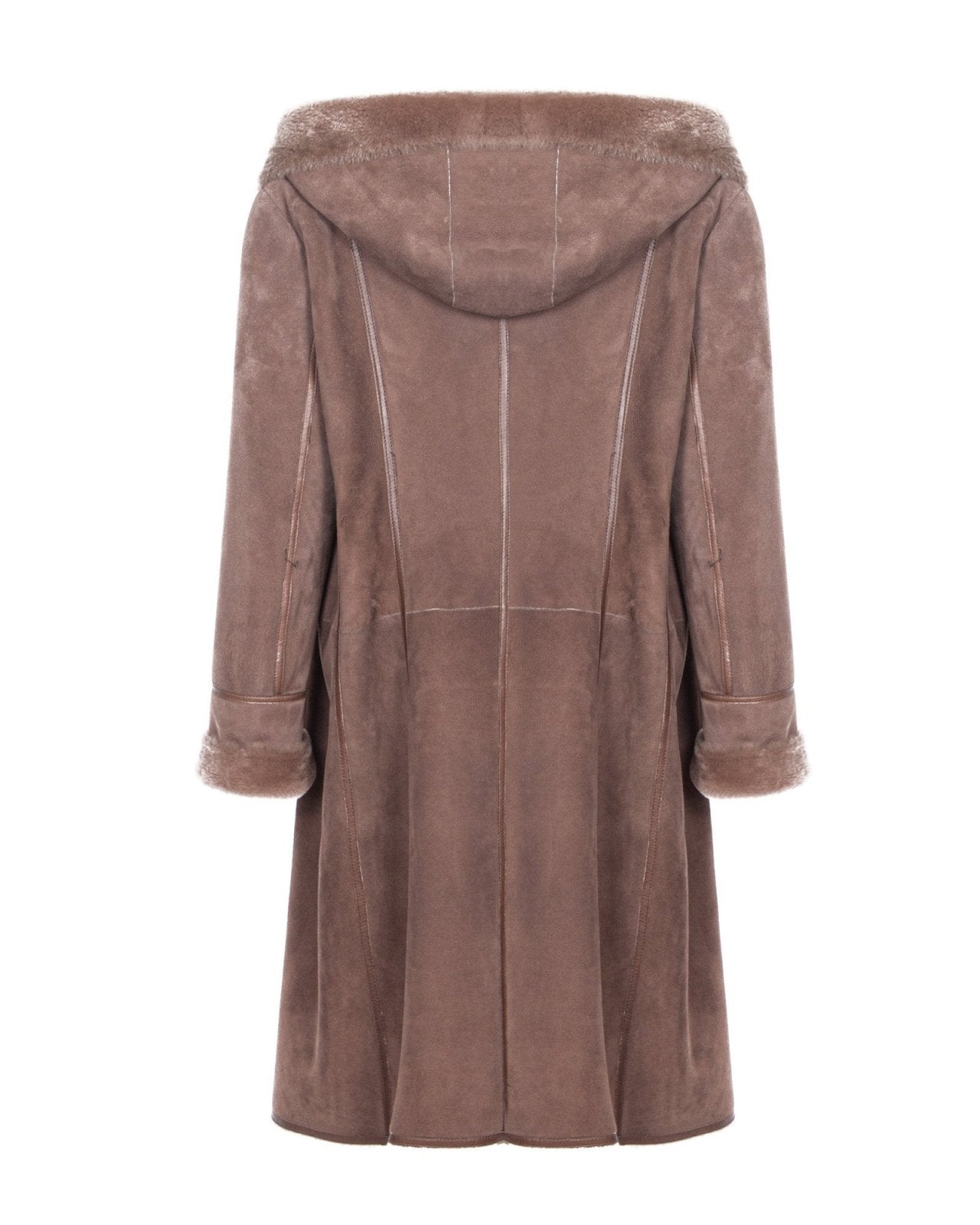 Brown Long Leather Coat - ADAMO