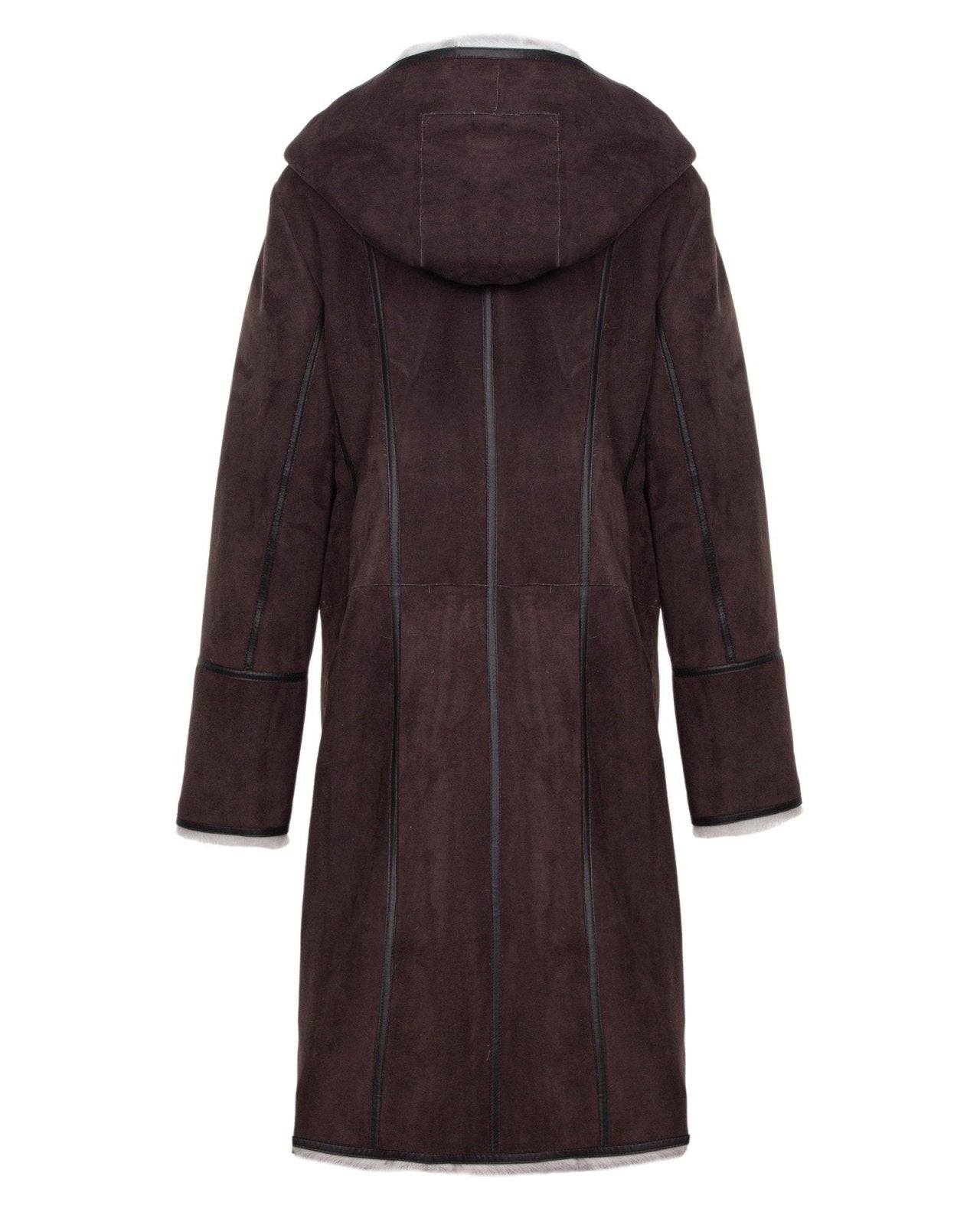 Brown Long Shearling Coat - ADAMO