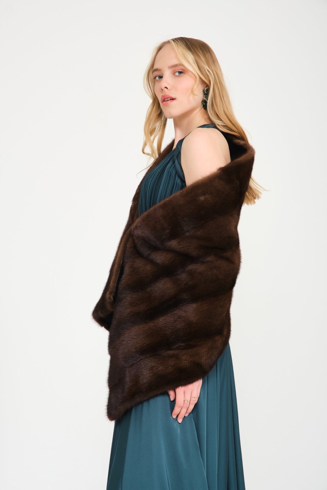 Brown Mink Fur Shawl - ADAMO