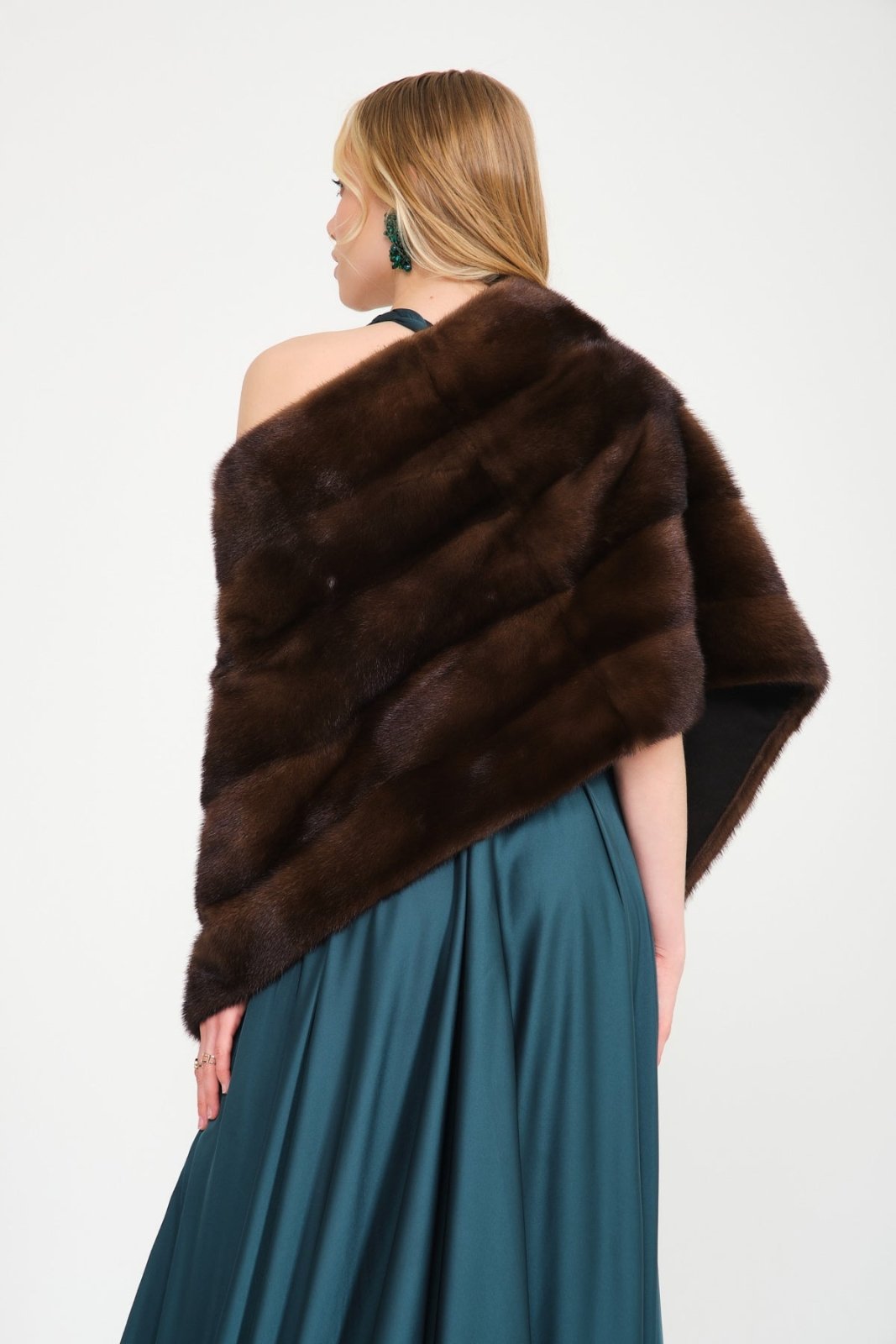 Brown Mink Fur Shawl - ADAMO