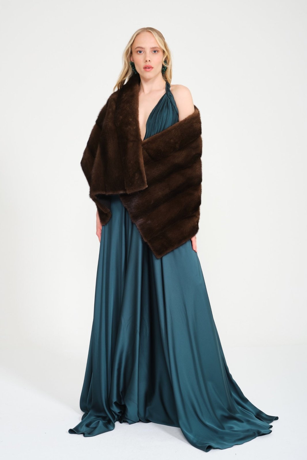 Brown Mink Fur Shawl - ADAMO