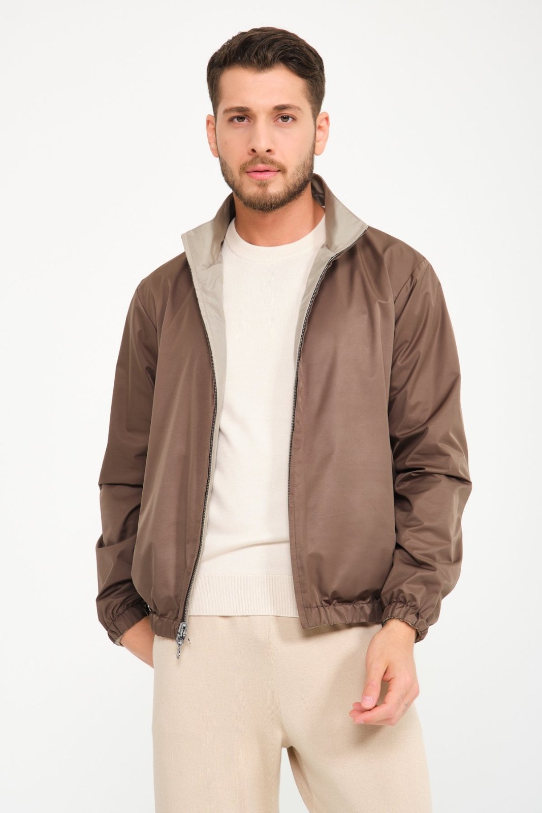 Brown / Olive Doubleface Waterproof Jacket - ADAMO