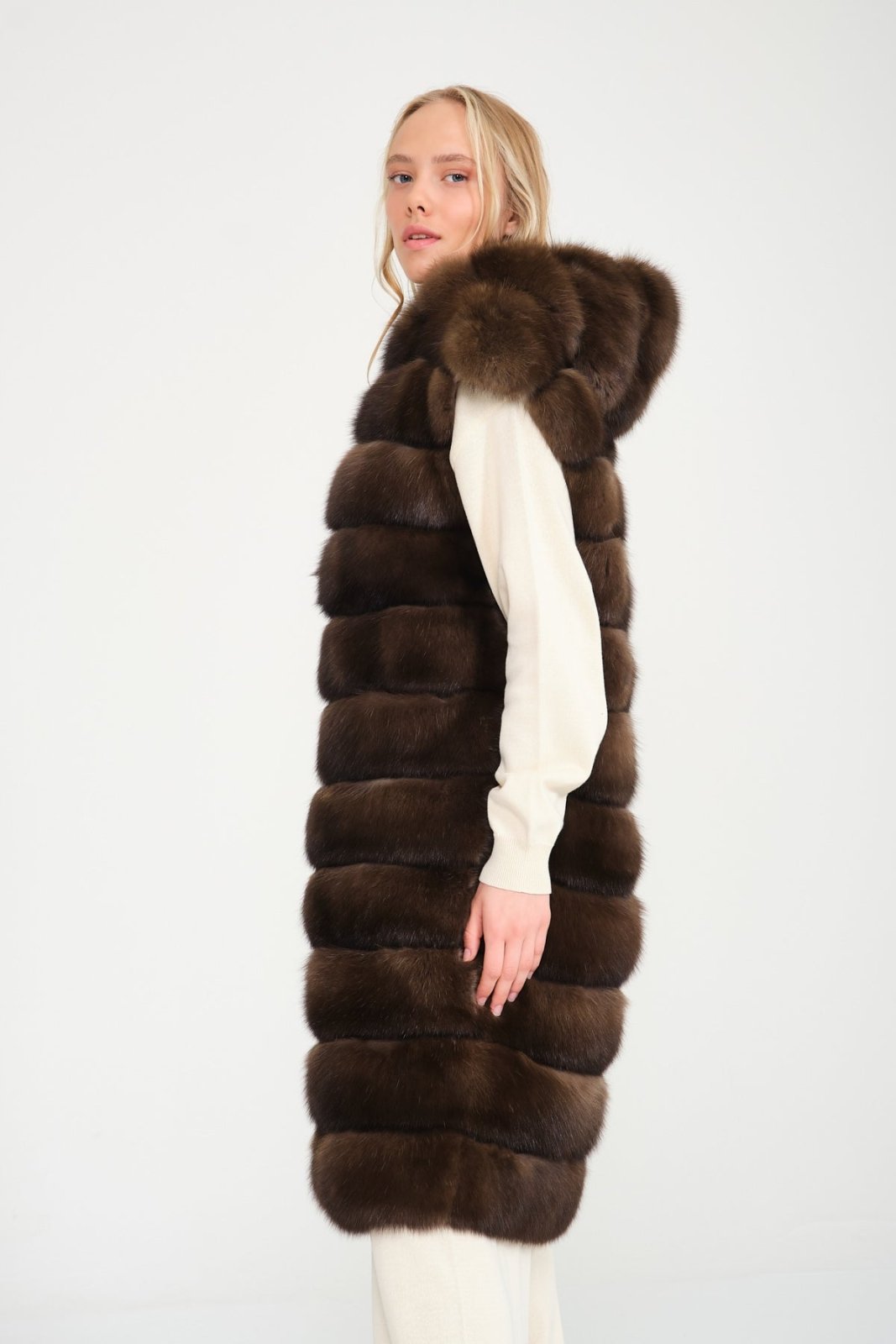 Brown Sable Fur Vest - ADAMO