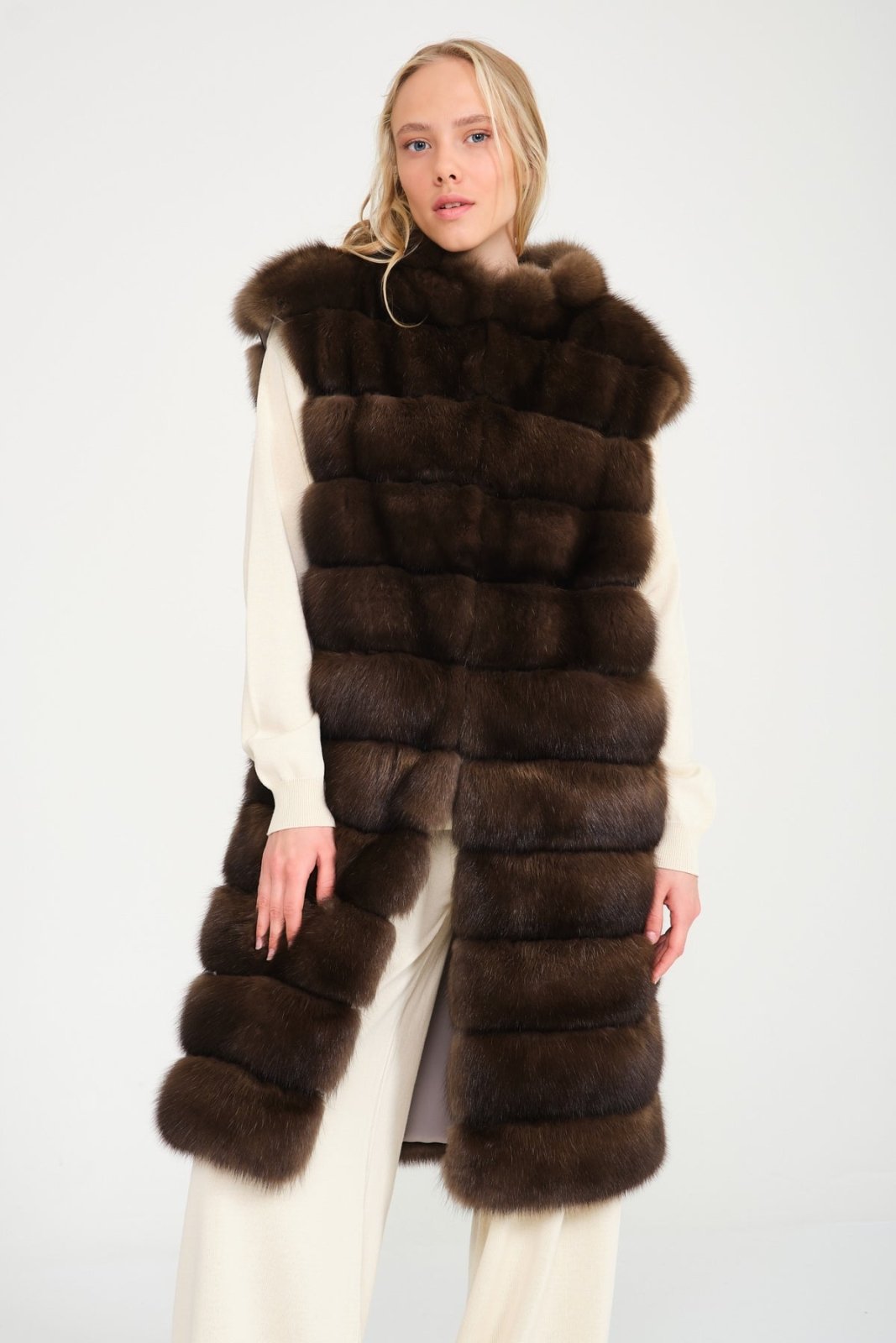 Brown Sable Fur Vest - ADAMO