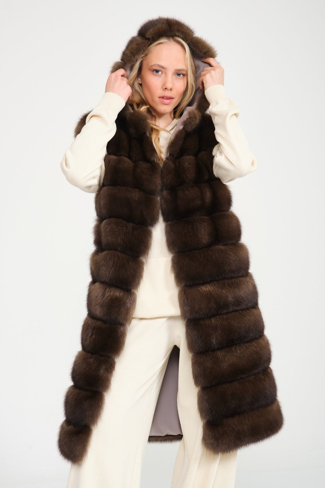 Brown Sable Fur Vest - ADAMO