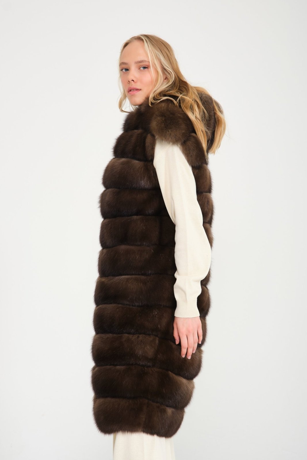 Brown Sable Fur Vest - ADAMO