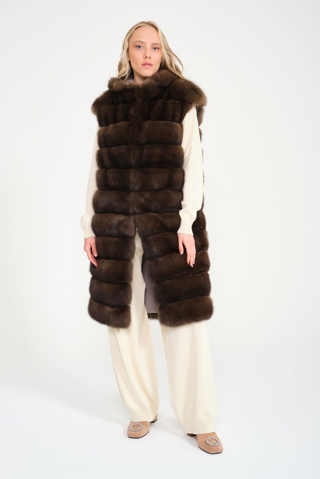 Brown Sable Fur Vest - ADAMO