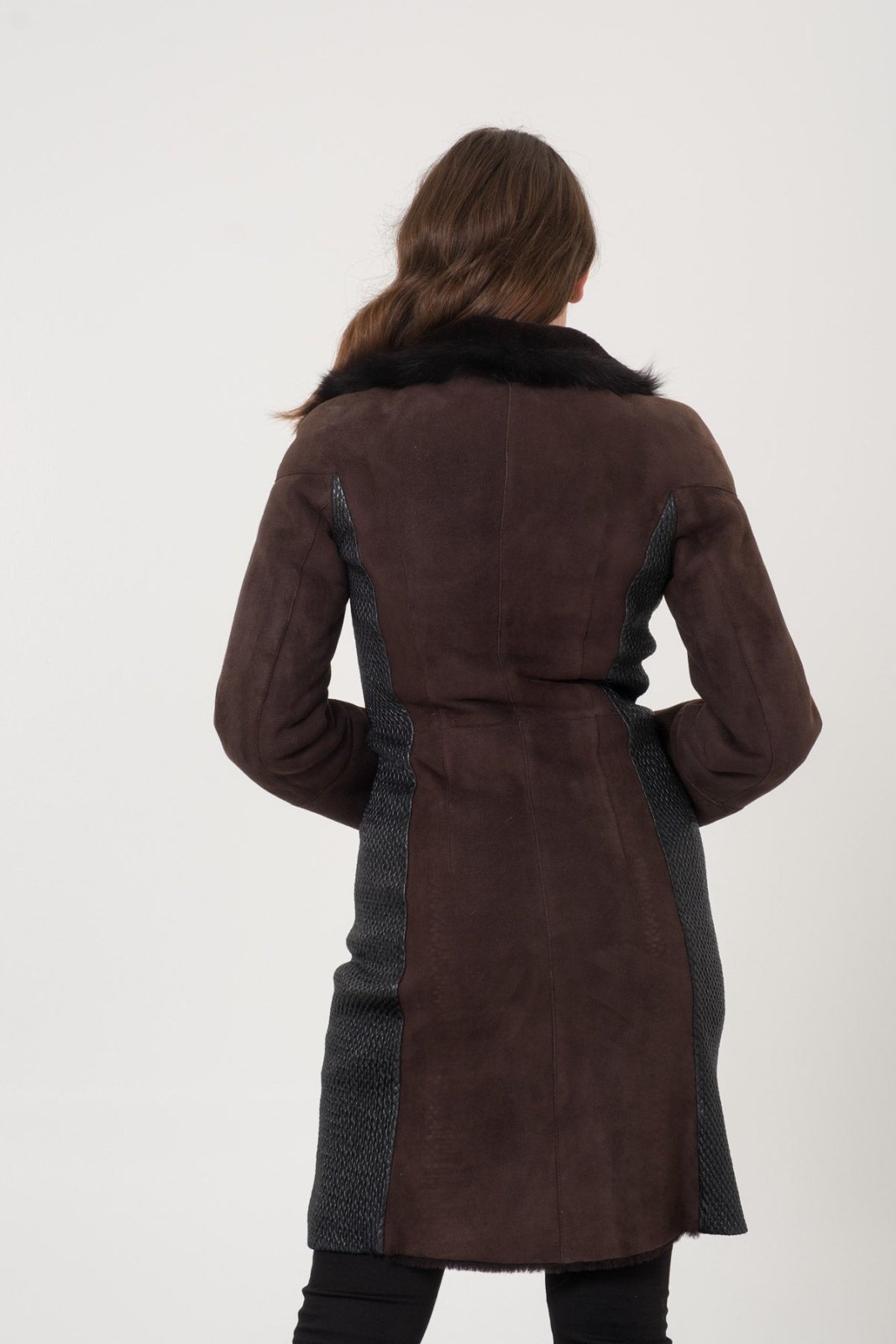 Brown Shearling Coat - ADAMO