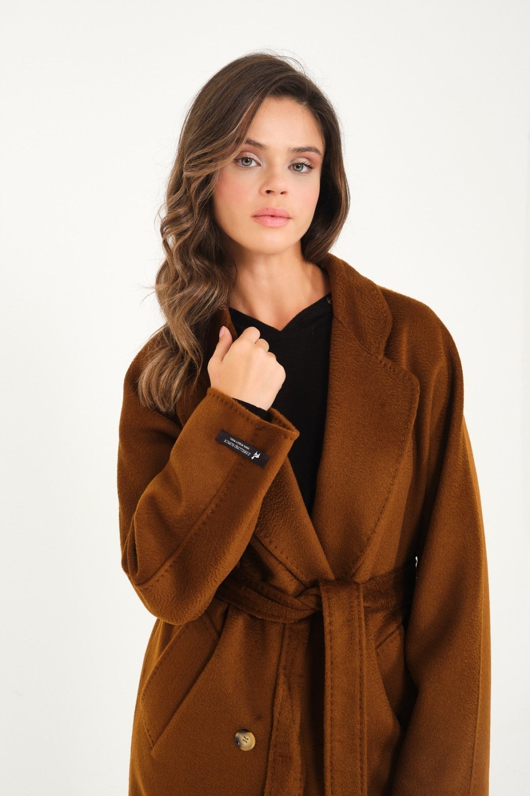 Brown Wool Long Coat - ADAMO